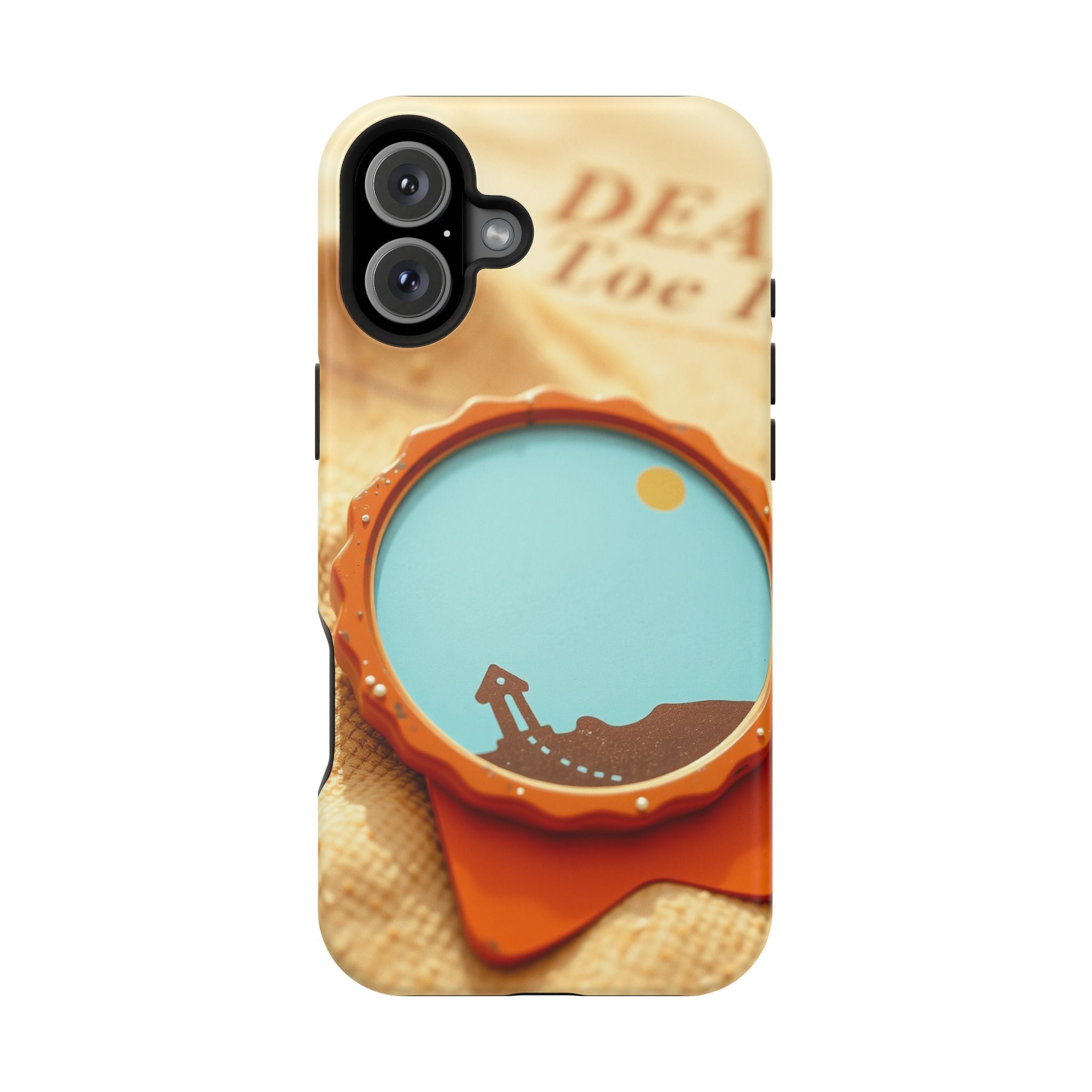 iPhone Burnt Orange And Sand Retro Travel Badge Soft Finish Everyday Case · iPho