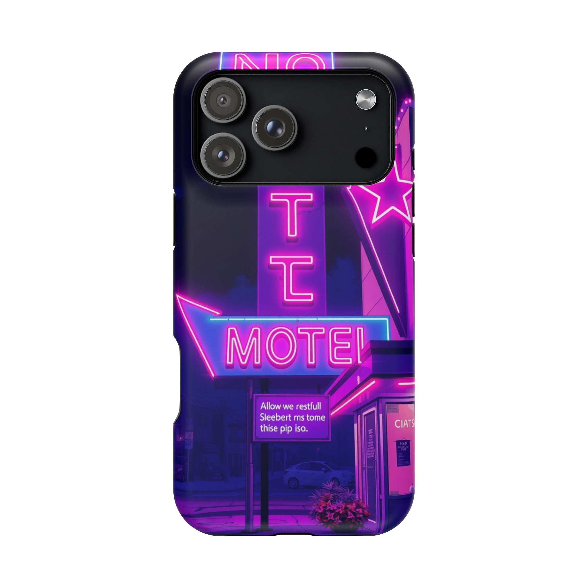 iPhone Neon Sign Motel Enchanted Art Slim Everyday Designer Case · iPhone Case