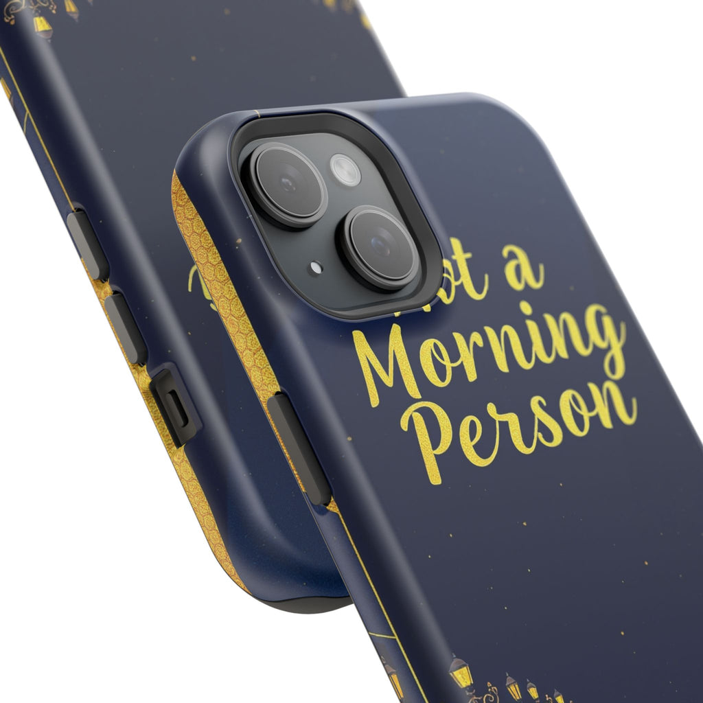 iPhone Midnight Blue And Silver Not a Morning Person Slim Snap Case · iPhone Cas