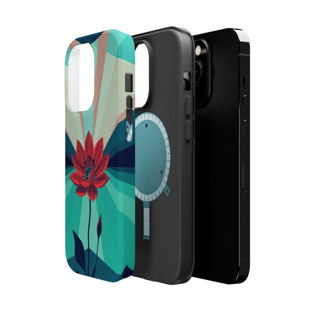 iPhone Teal And Coral Night Bloomer Slim Everyday Designer Case · iPhone Case