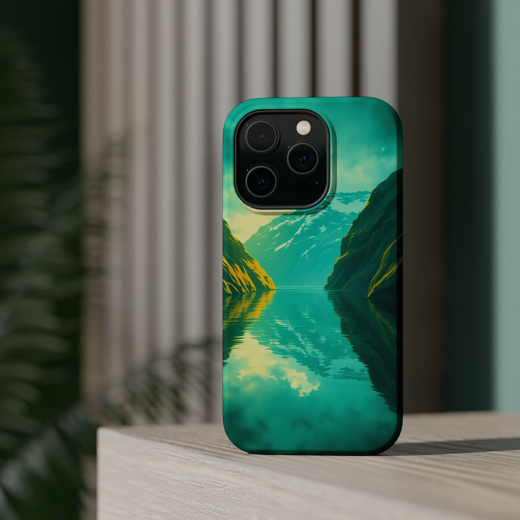iPhone Fjord Reflection Bold Art Bold Modern Everyday Snap Case · iPhone Case