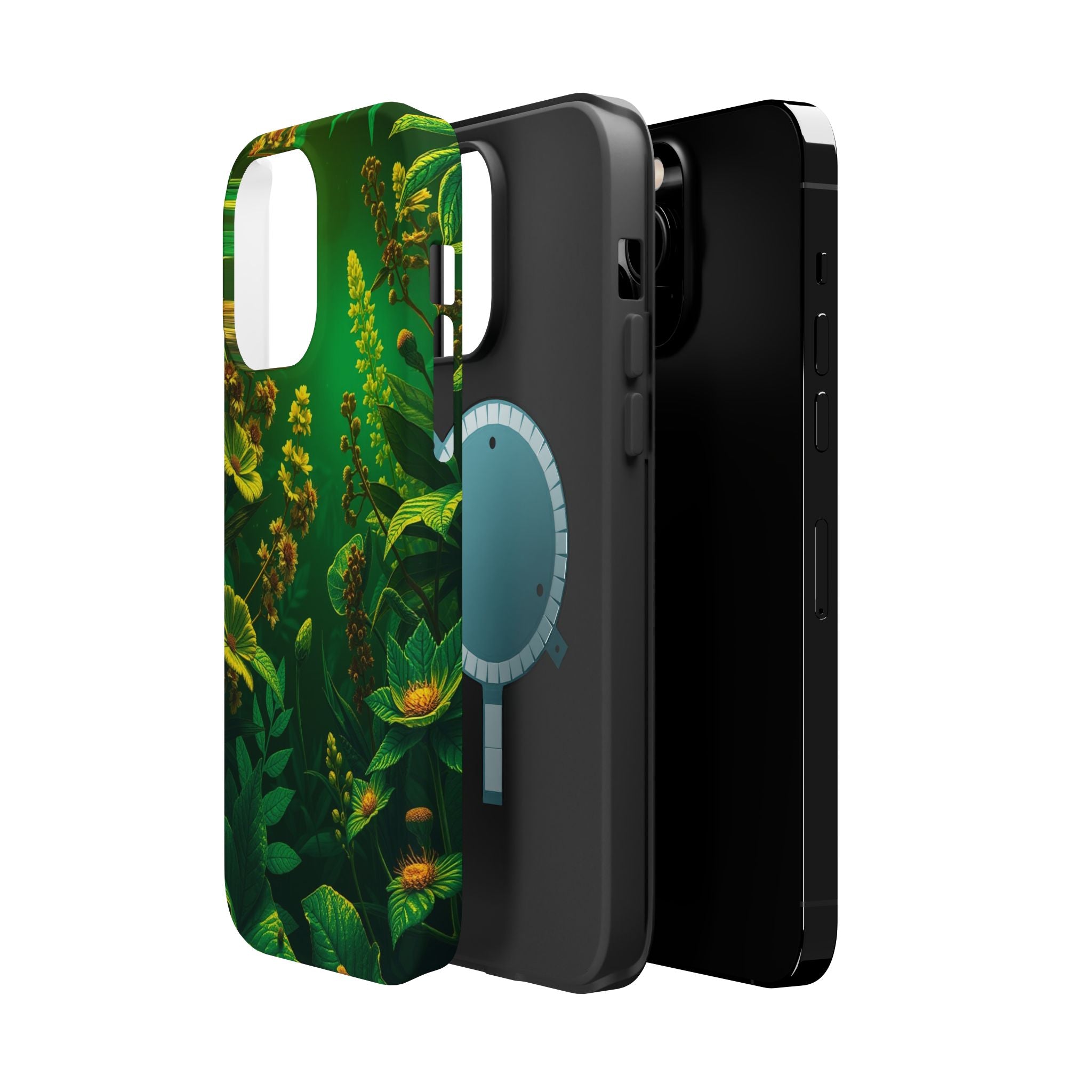 iPhone Emerald Green And Gold Vintage Botanicals Print Slim Snap Case · iPhone C