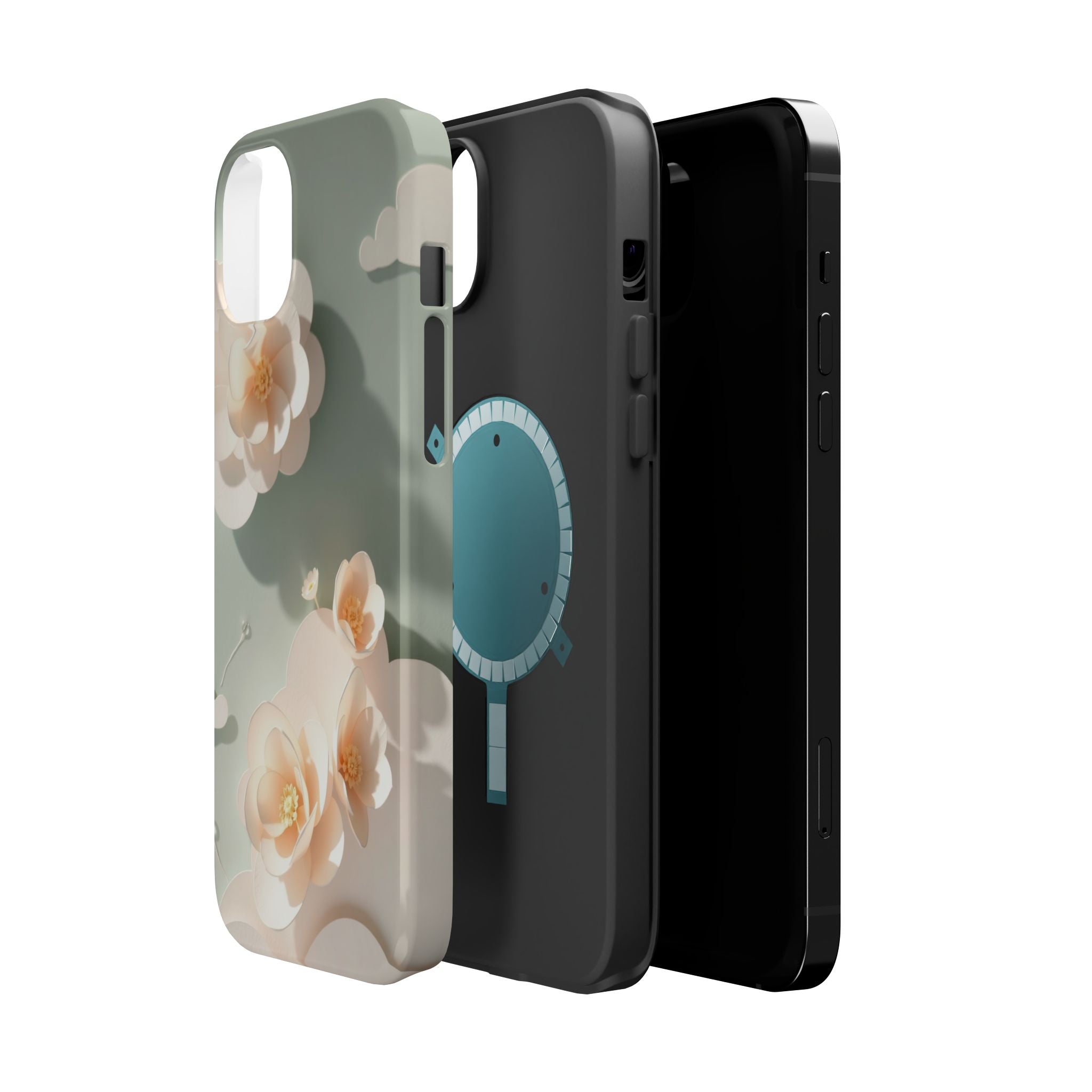 iPhone Sage And Ivory Pastel Floral Cloud Slim iPhone Everyday Designer · iPhone