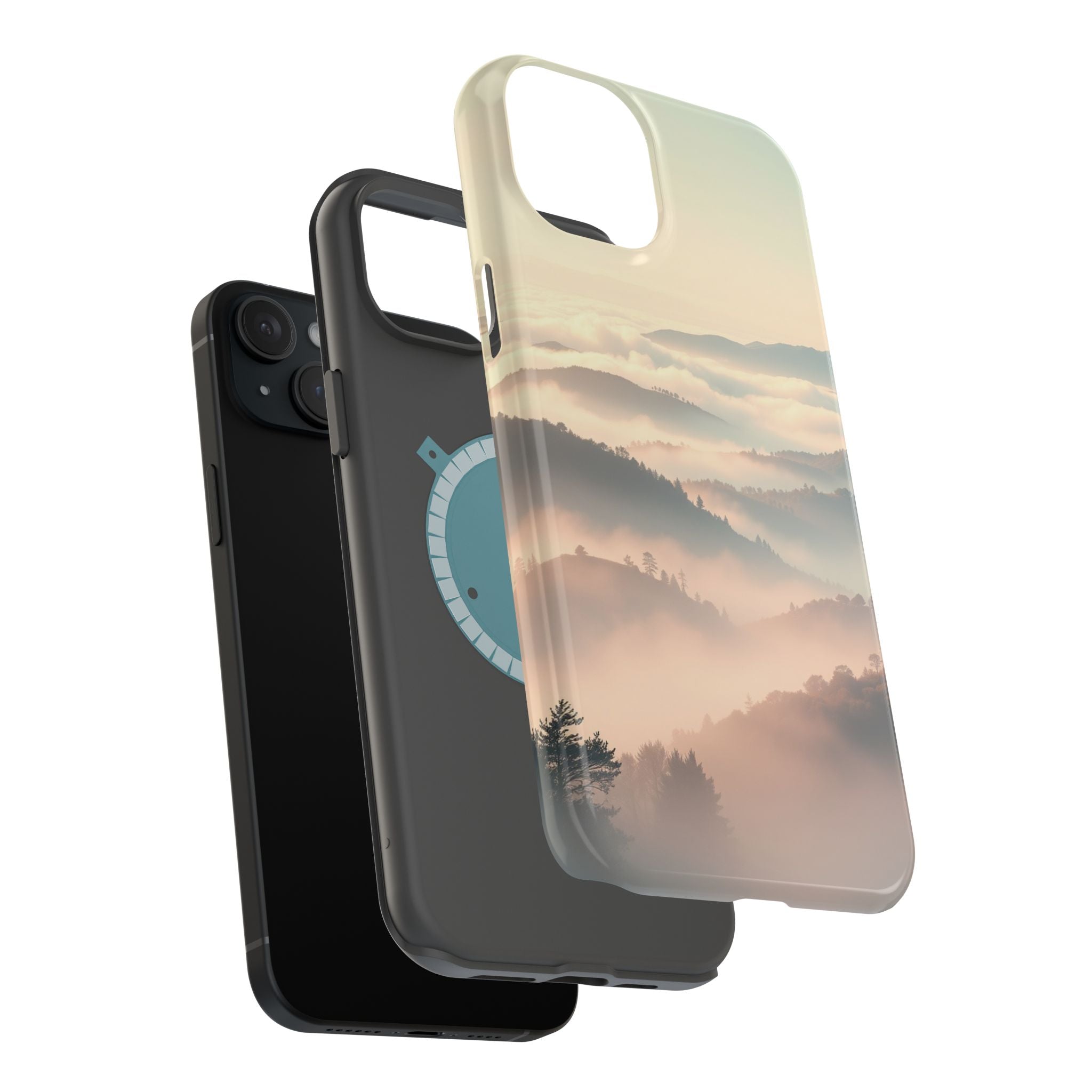 iPhone Mint And Blush Fog Rolling Over Hills Slim iPhone Everyday · iPhone Case