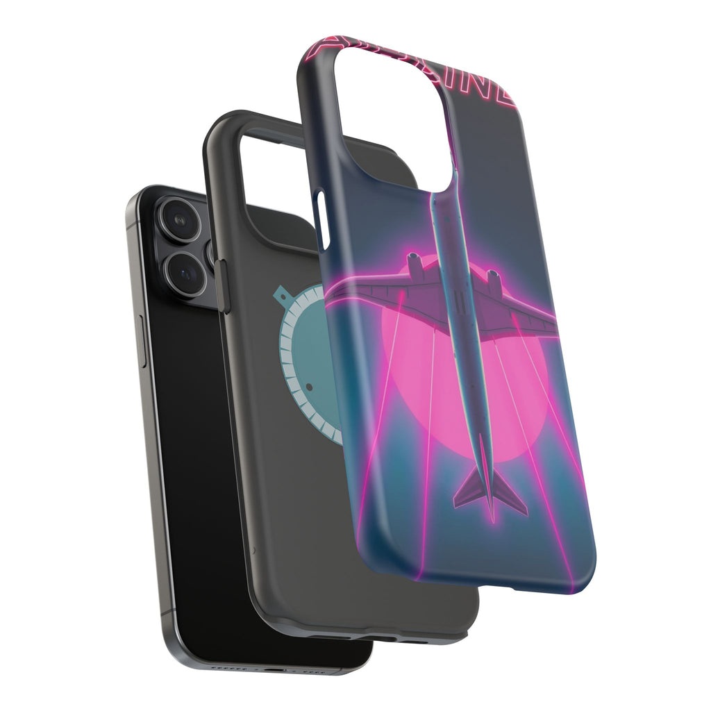 iPhone Cyan And Magenta Retro Airline Poster Slim Everyday Designer Case · iPhon