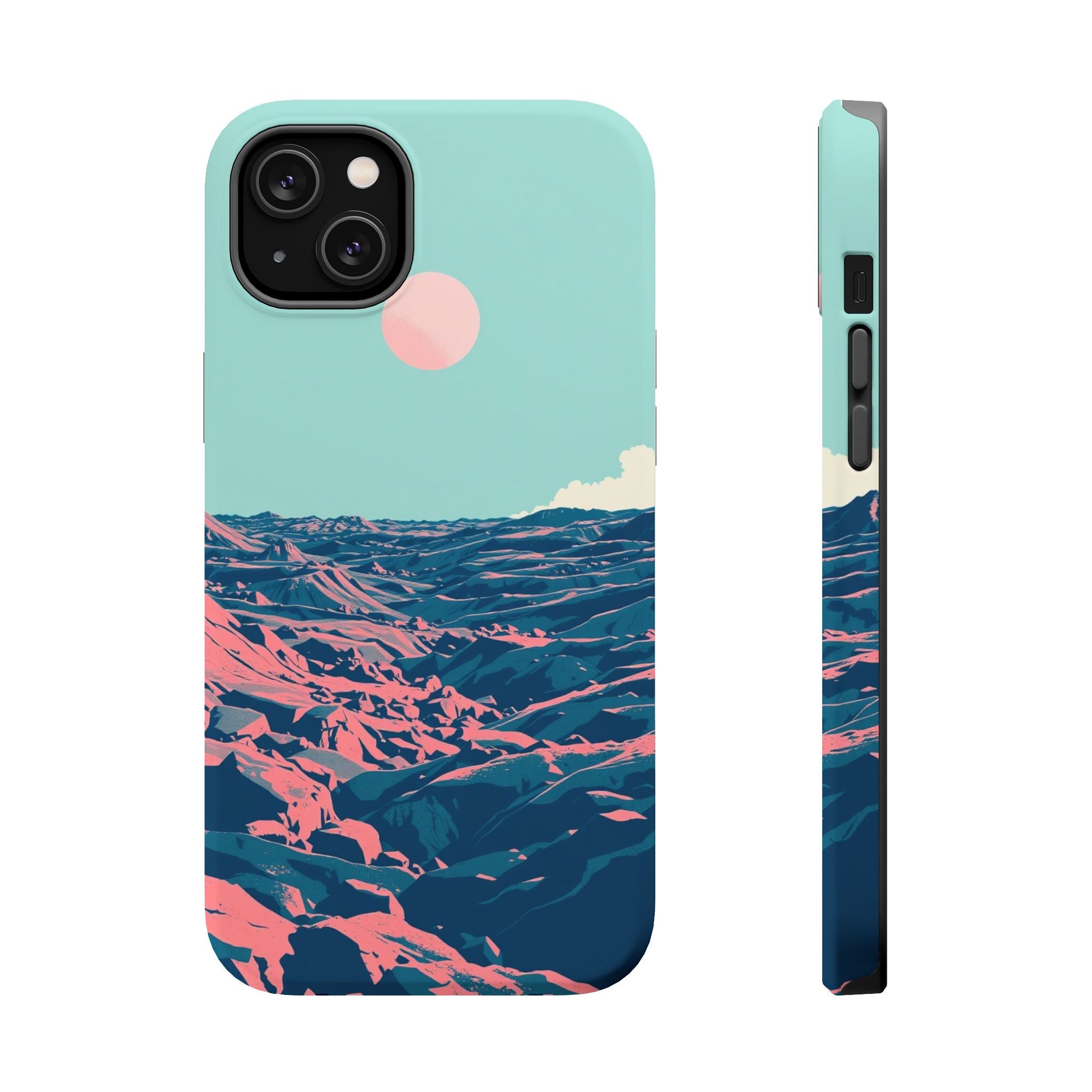 iPhone Mint And Blush Lava Field Bold Modern Everyday Snap Case · iPhone Case