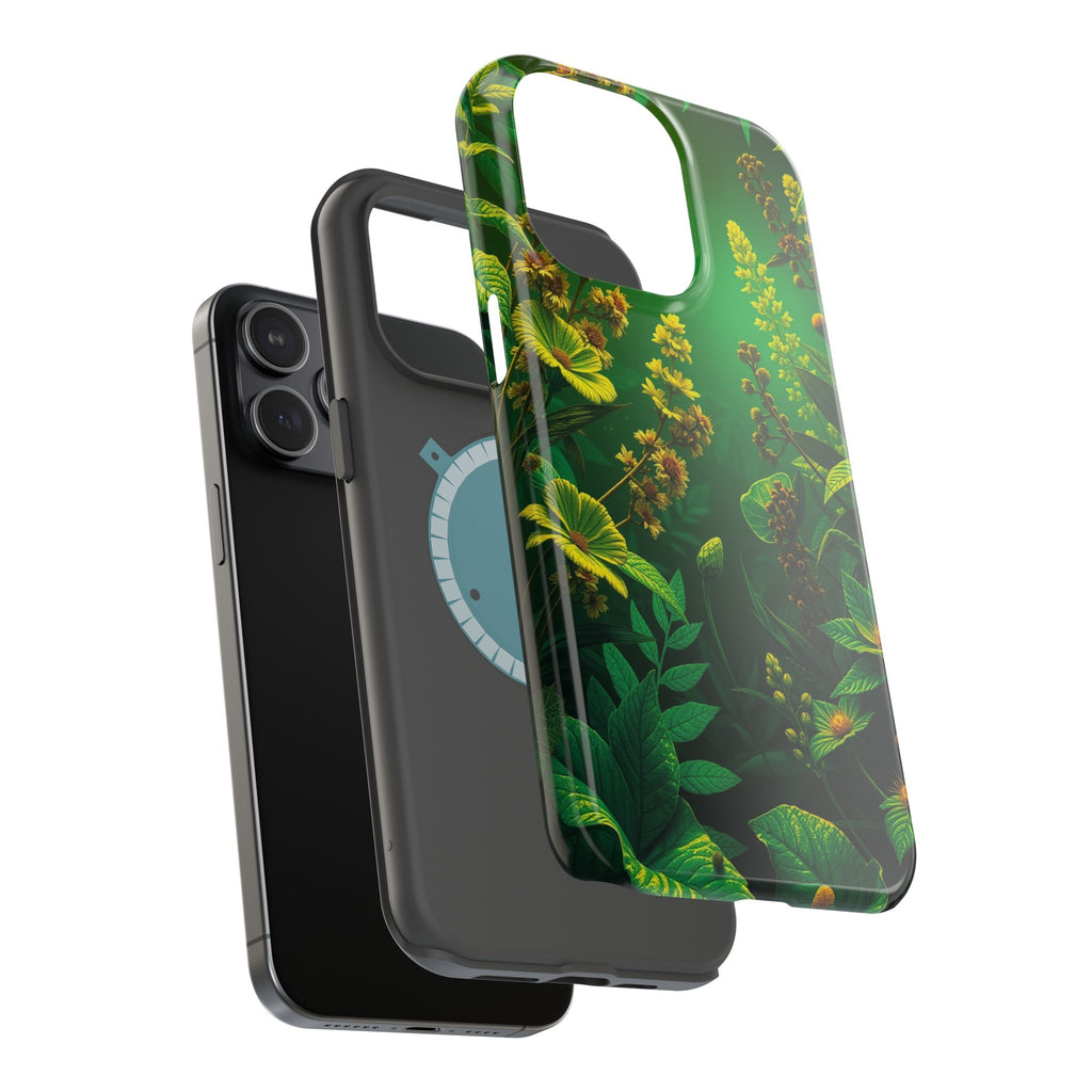iPhone Emerald Green And Gold Vintage Botanicals Print Slim Snap Case · iPhone C