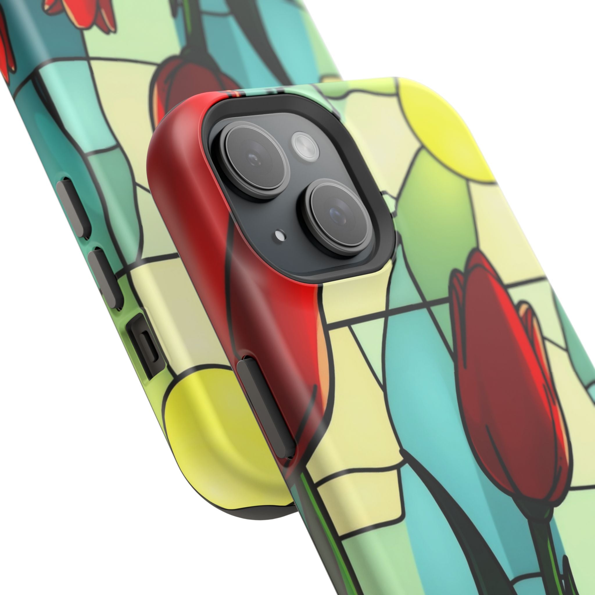 iPhone Tulip Row Stained Glass Slim Everyday Designer Case · iPhone Case
