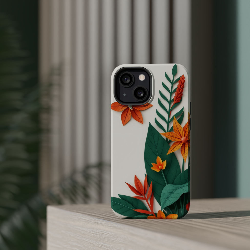 iPhone Jungle Floral Paper Cut Art Bold Modern Everyday Snap Case · iPhone Case