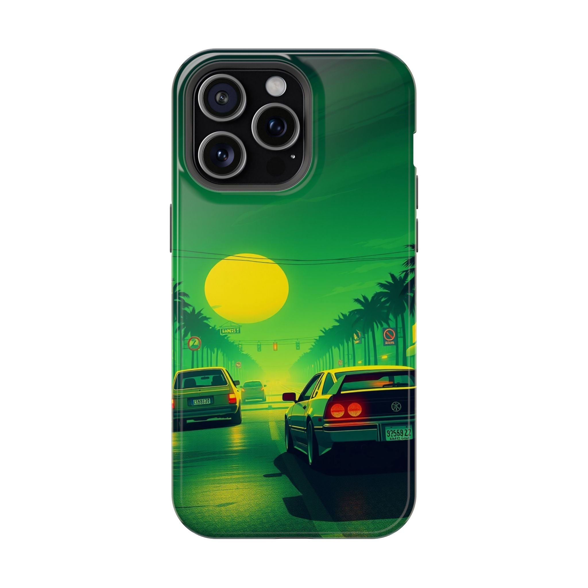 iPhone Dreamy Sunset Drive 80s Design Slim Everyday Designer Case · iPhone Case