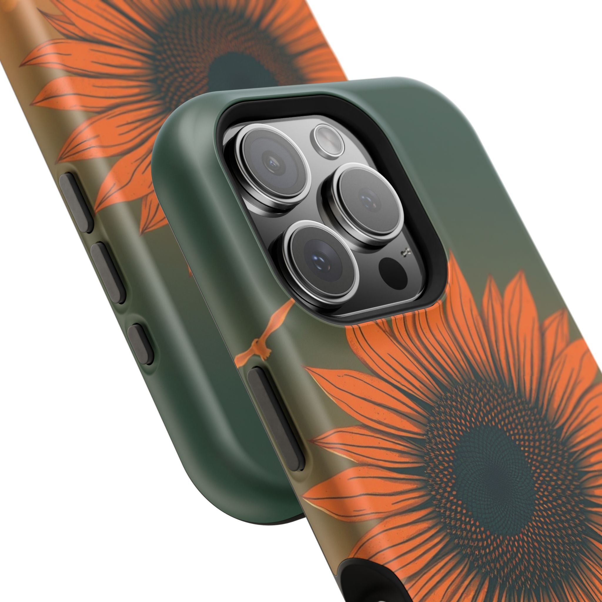 iPhone Charcoal And Copper Sunflower Prairie Slim iPhone Everyday · iPhone Case
