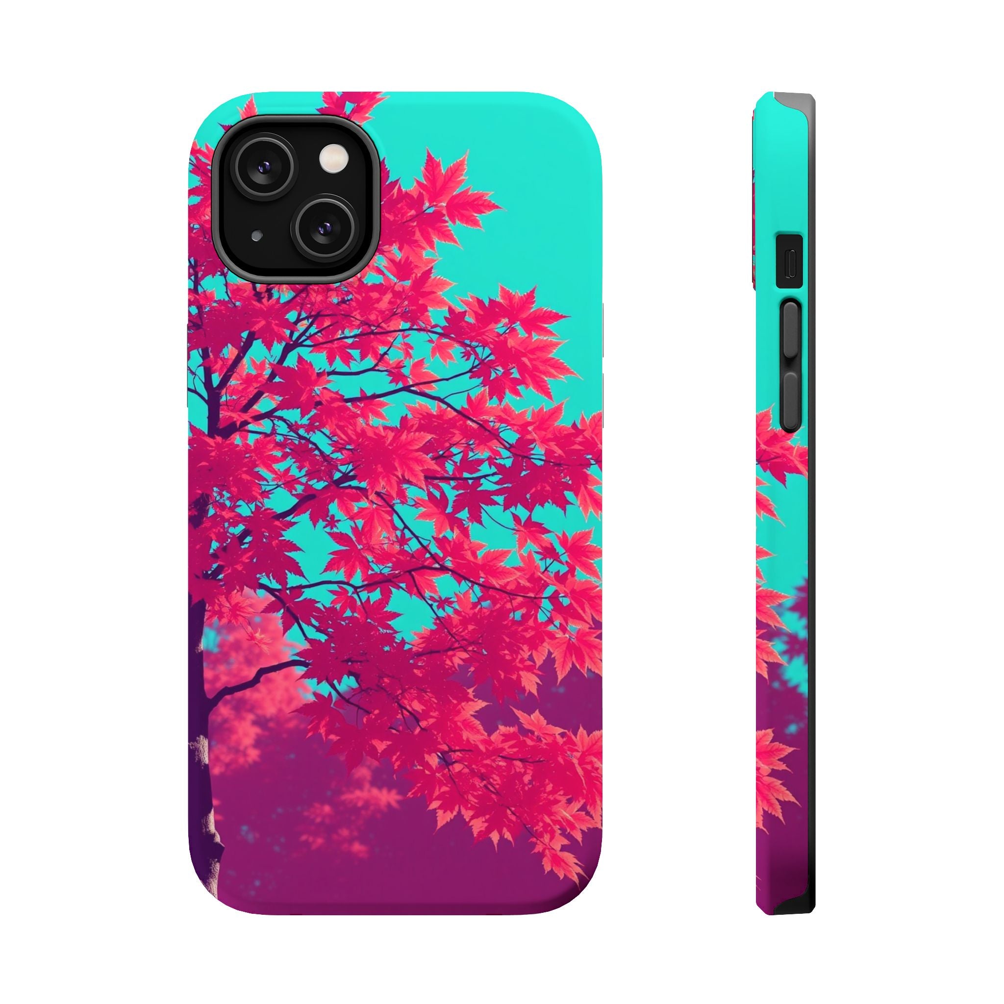 iPhone Cyan And Magenta Autumn Maple Slim Everyday iPhone 16 Designer · iPhone C