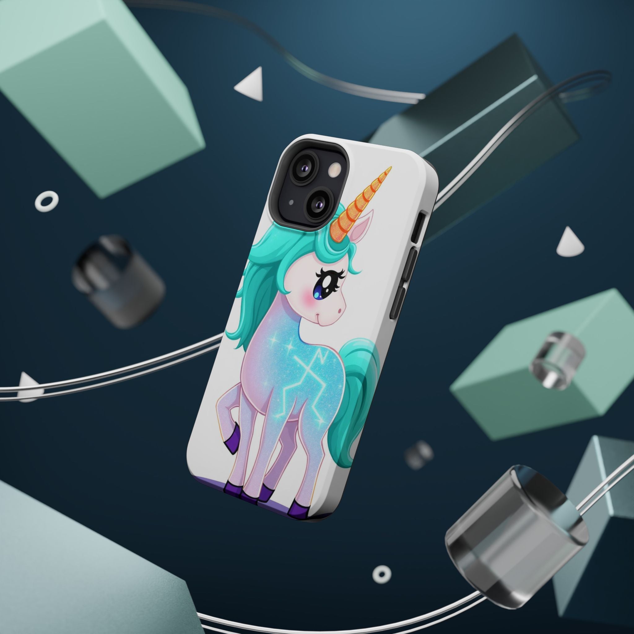 iPhone Turquoise Sparkle Unicorn Kids Fun iPhone Phone Case Gift · iPhone Case
