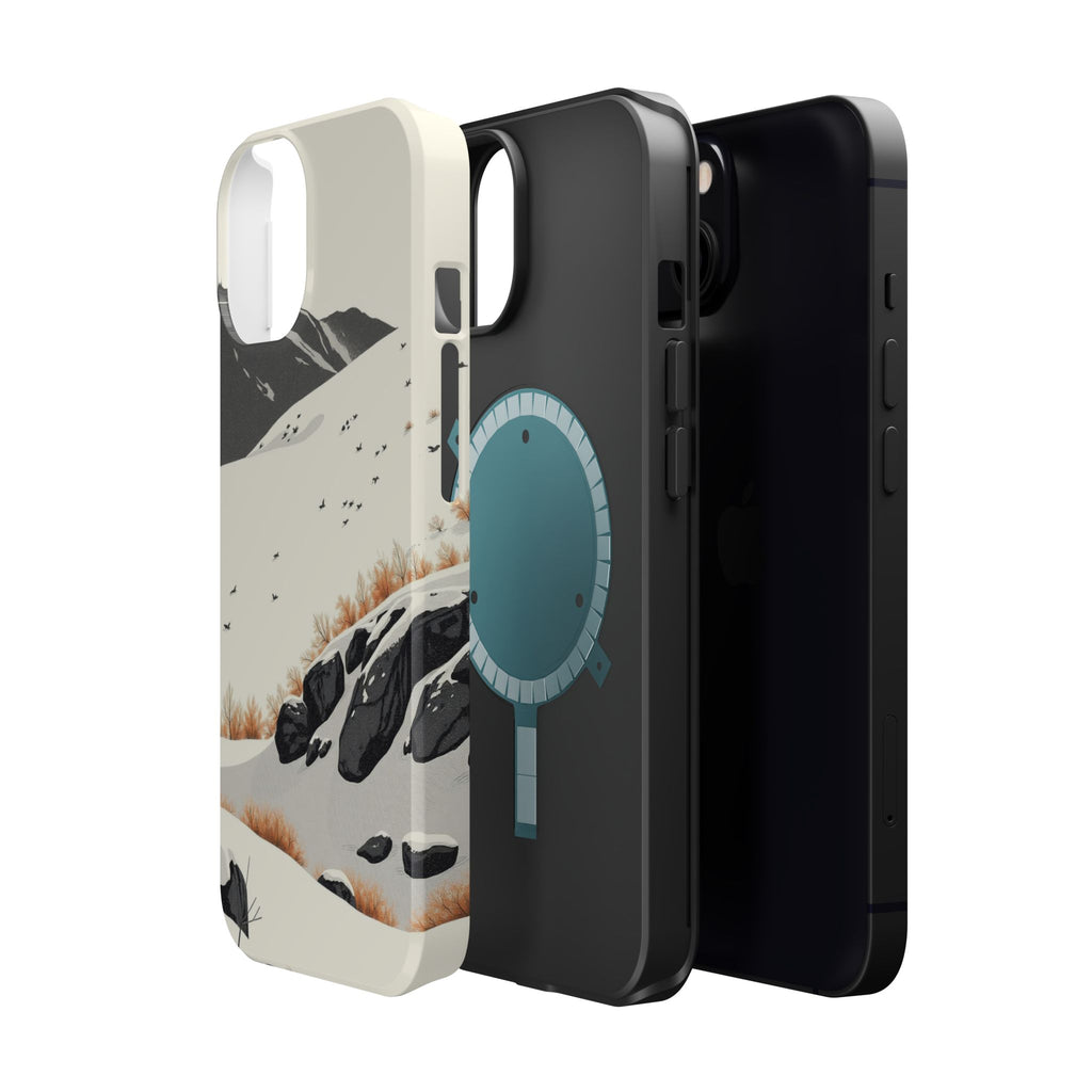 iPhone Snow Field Risograph Print Bold Modern Everyday Snap Case · iPhone Case