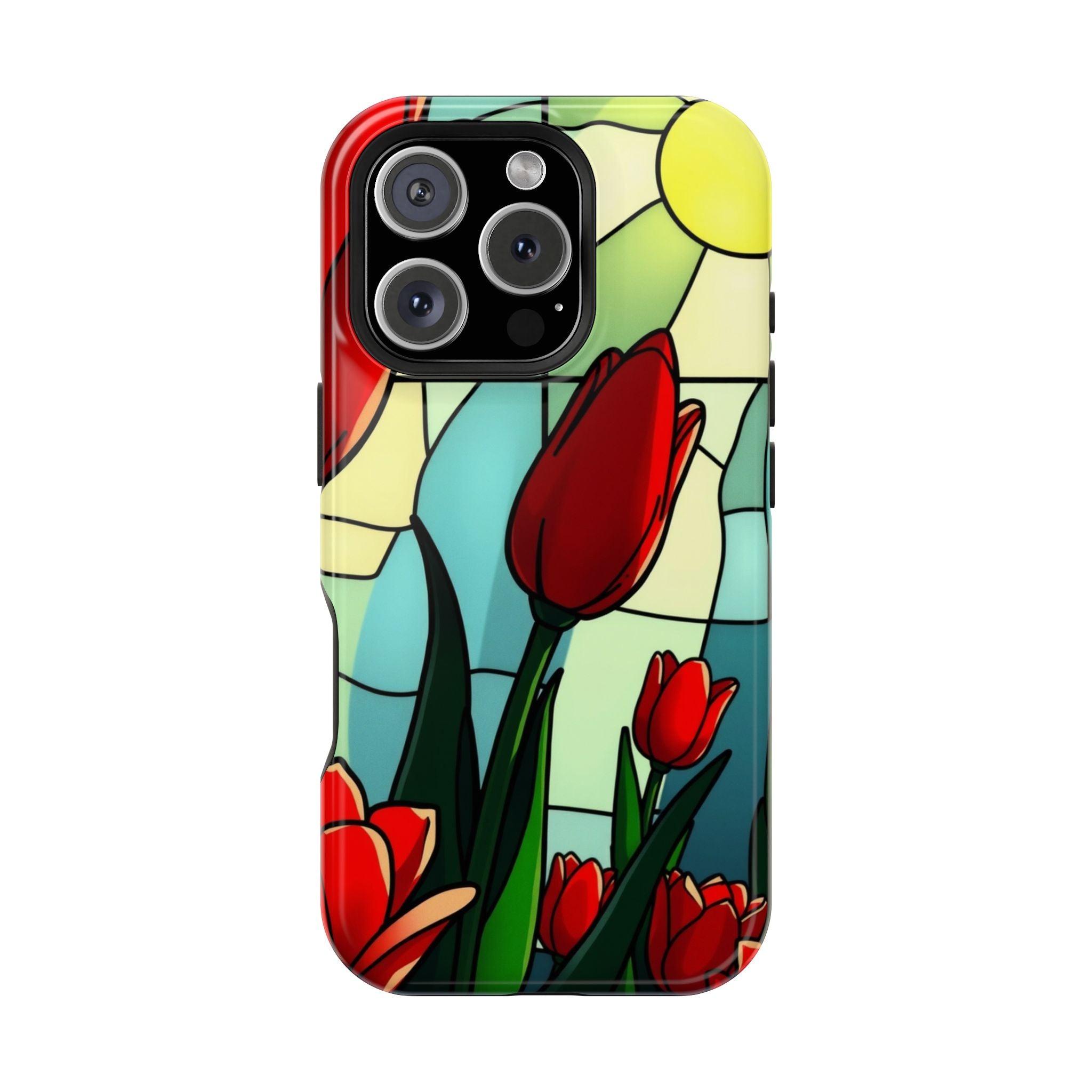 iPhone Tulip Row Stained Glass Slim Everyday Designer Case · iPhone Case