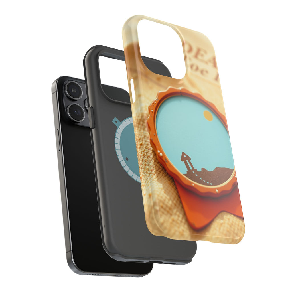 iPhone Burnt Orange And Sand Retro Travel Badge Soft Finish Everyday Case · iPho
