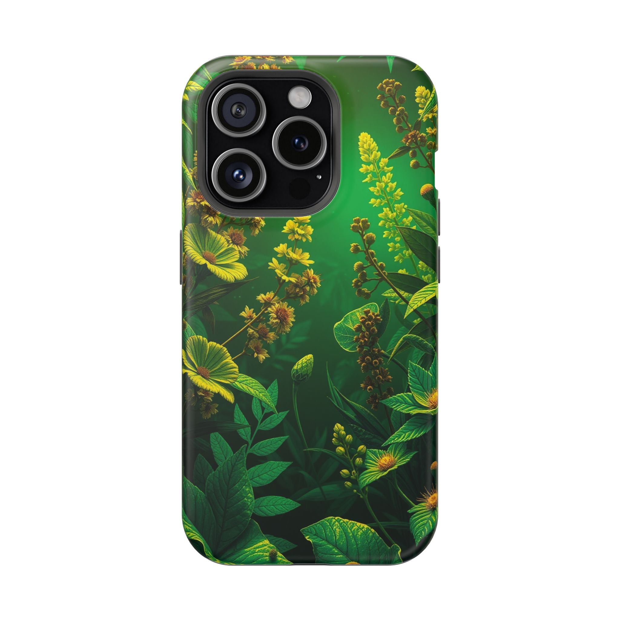 iPhone Emerald Green And Gold Vintage Botanicals Print Slim Snap Case · iPhone C