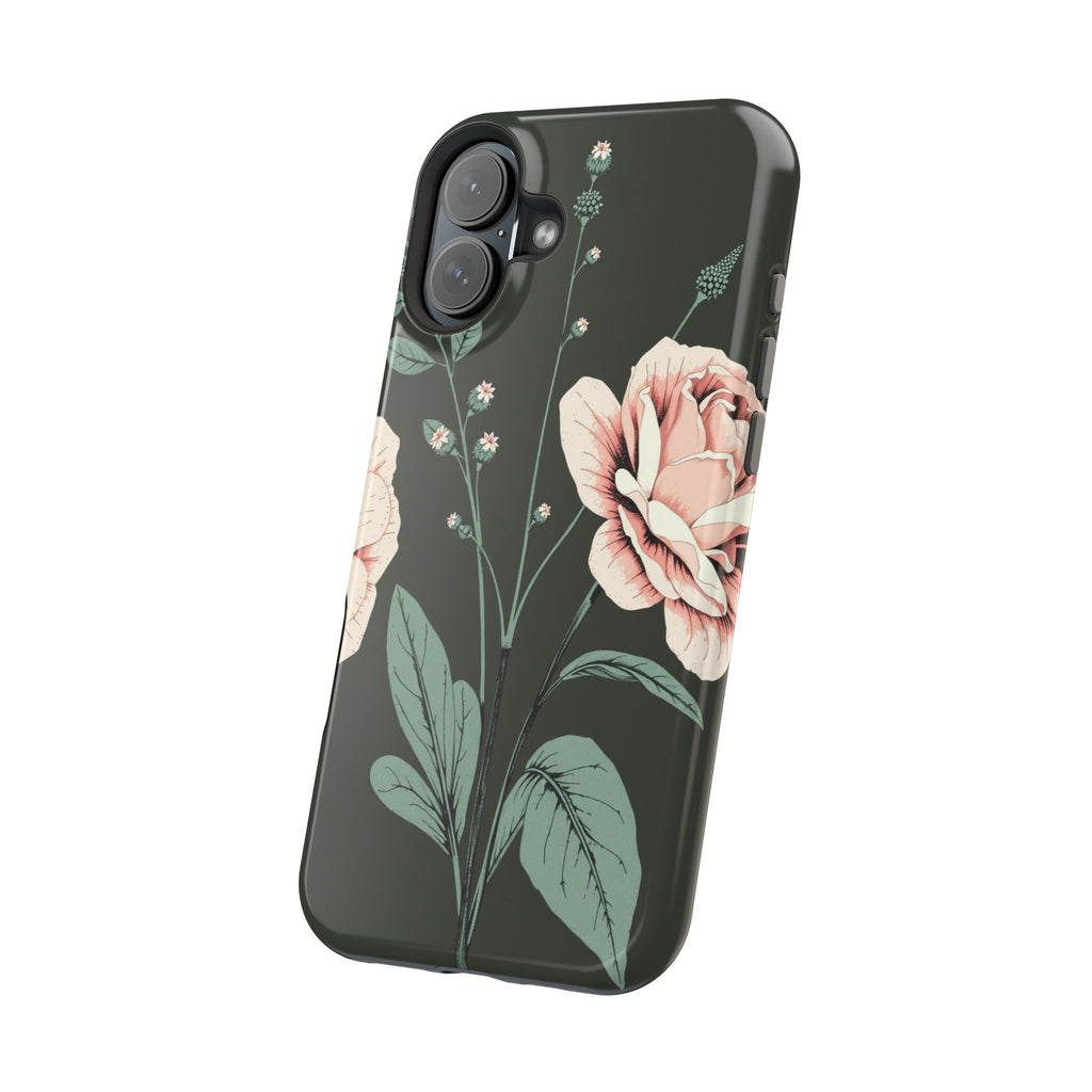 iPhone Mint And Blush Vintage Botanical Print Slim Everyday Designer Case · iPho