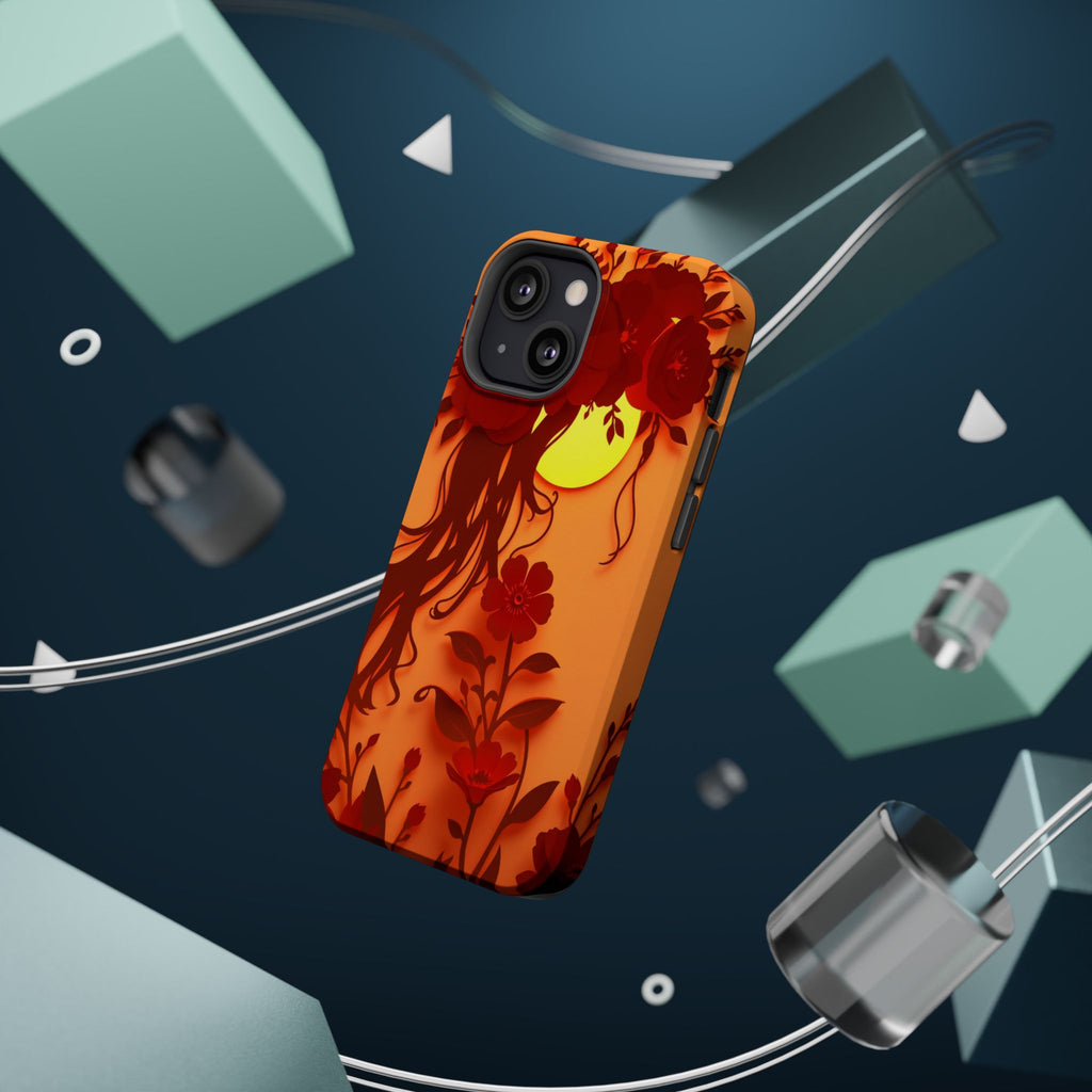 iPhone Sunset Amber And Peach Floral Crown Slim iPhone Everyday · iPhone Case