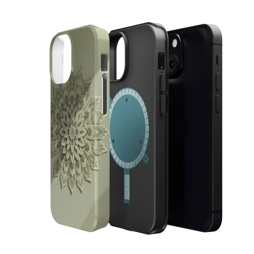 iPhone Sage And Ivory Floral Mandala Slim Everyday Designer Case · iPhone Case