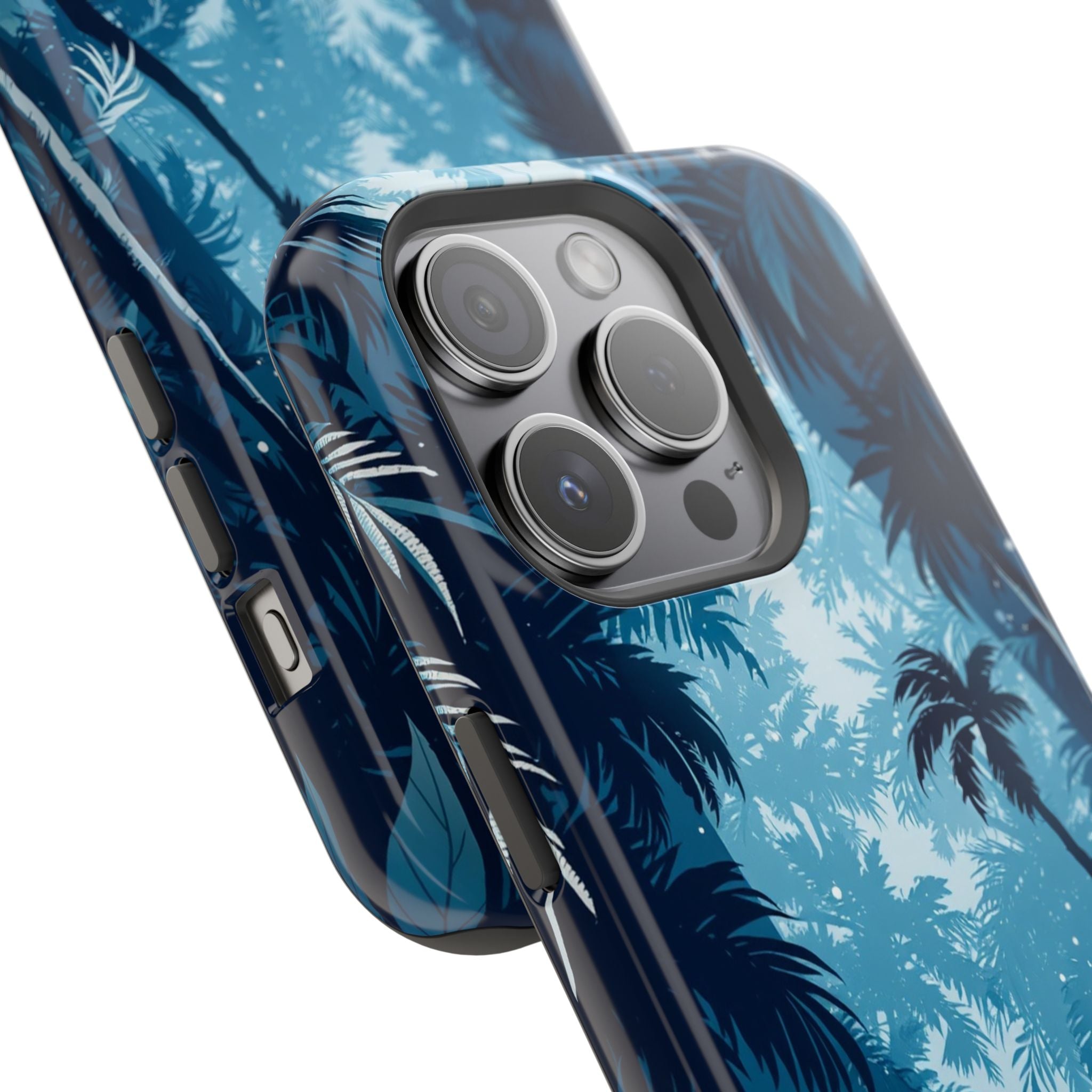 iPhone Midnight Blue And Silver Rainforest Canopy Slim iPhone 16 · iPhone Case
