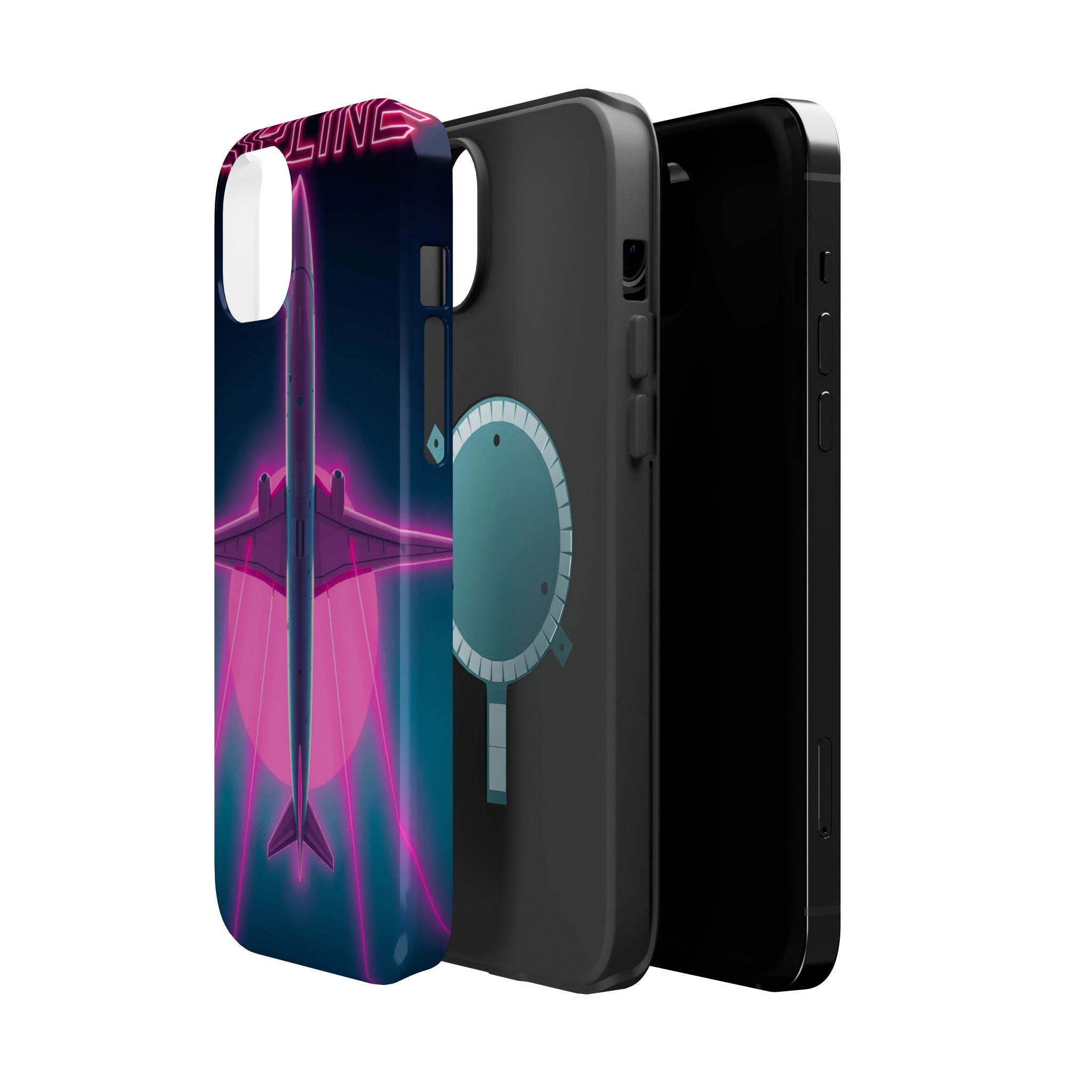 iPhone Cyan And Magenta Retro Airline Poster Slim Everyday Designer Case · iPhon