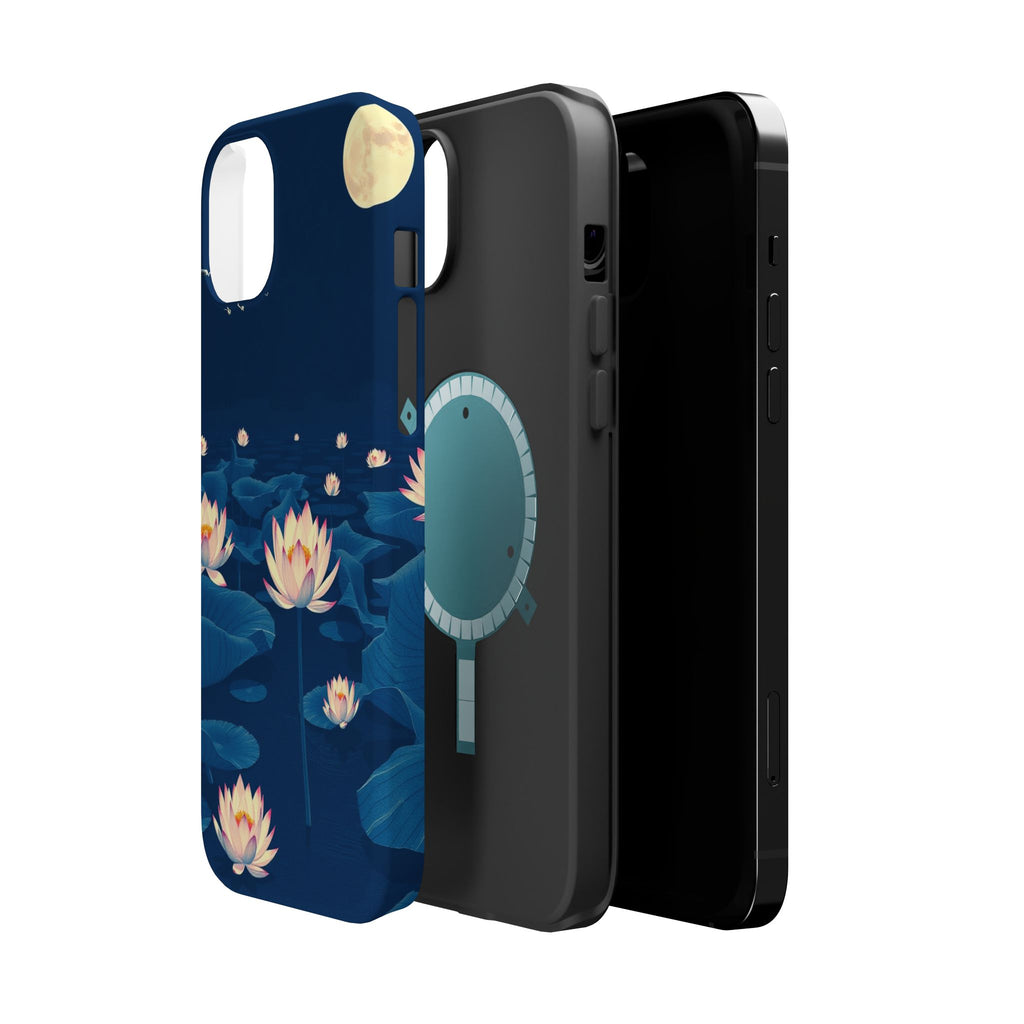 iPhone Midnight Blue And Silver Lotus Pond Slim iPhone Everyday · iPhone Case