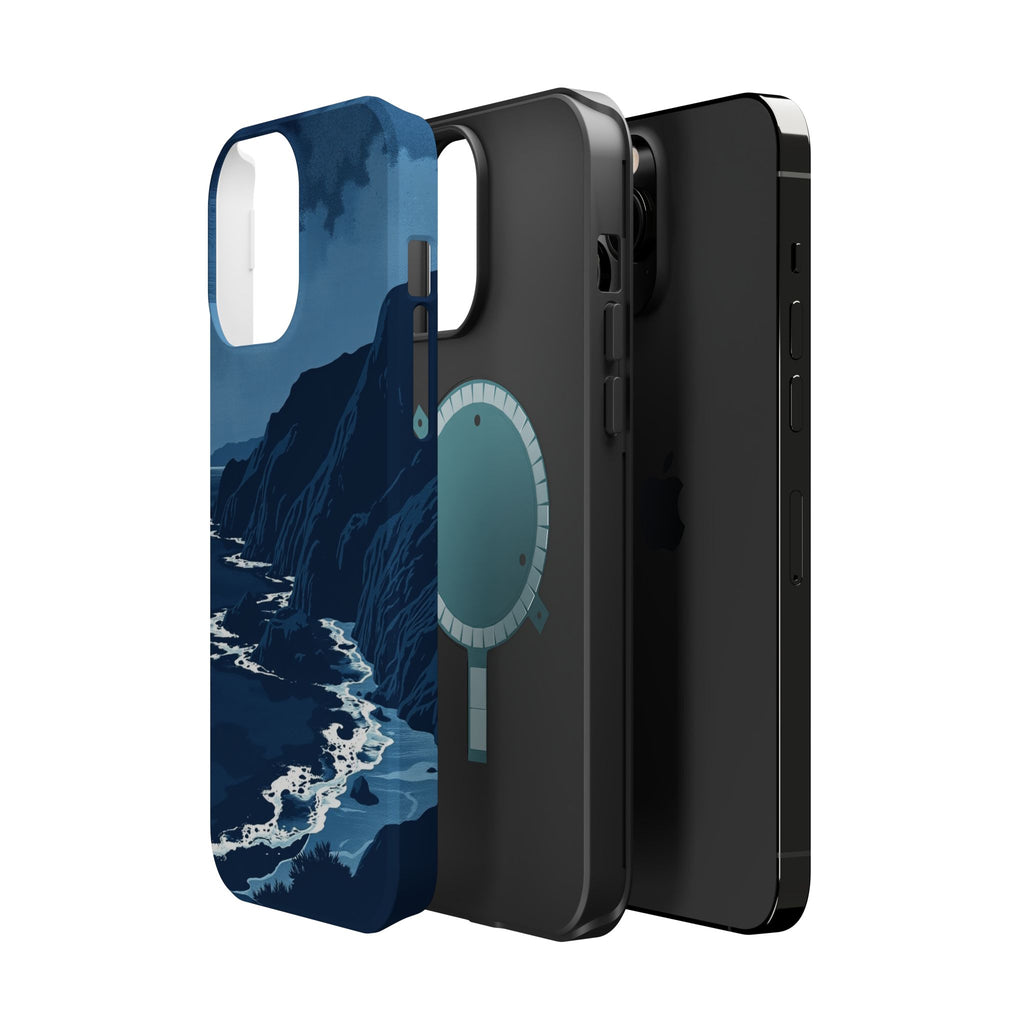 iPhone Midnight Blue And Silver Hibiscus Coast Carry Case Slim Snap Case · iPhon