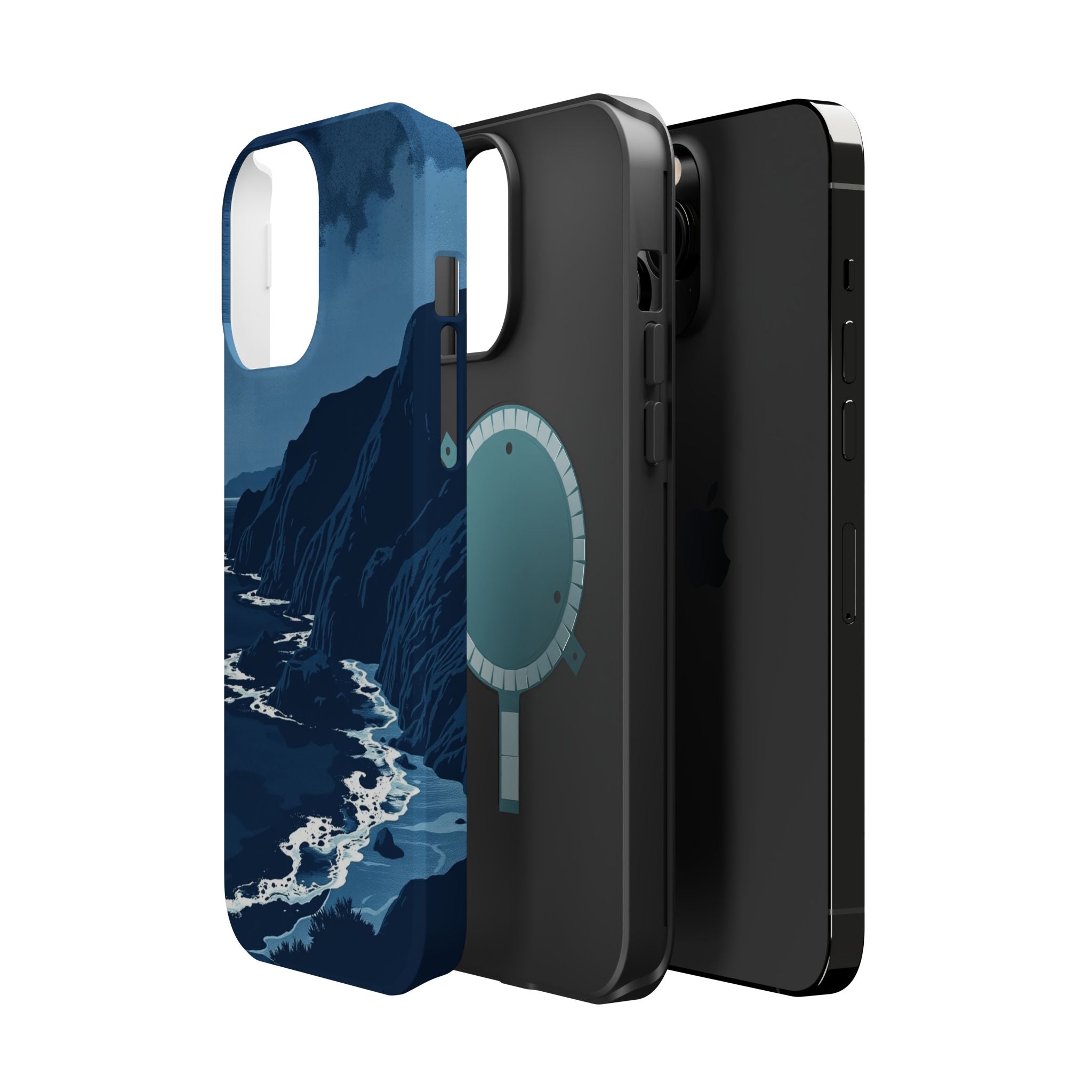 iPhone Midnight Blue And Silver Hibiscus Coast Carry Case Slim Snap Case · iPhon