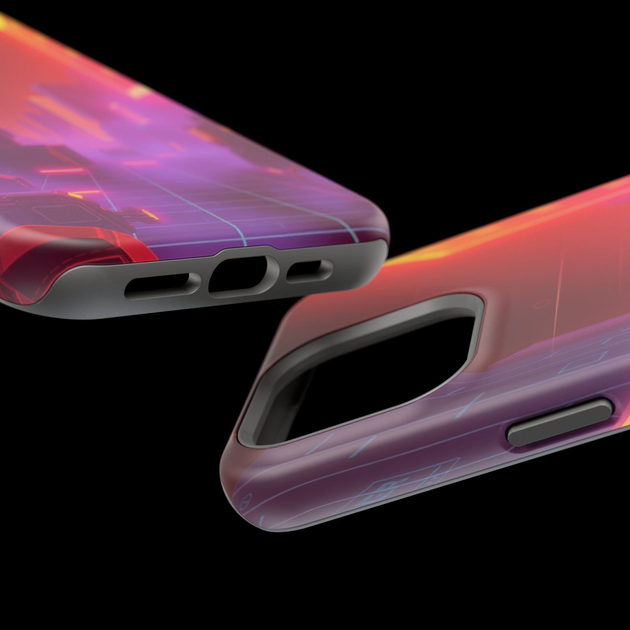 iPhone Dreamy 80s Grid Synthwave Design Slim Everyday Designer Case · iPhone Cas