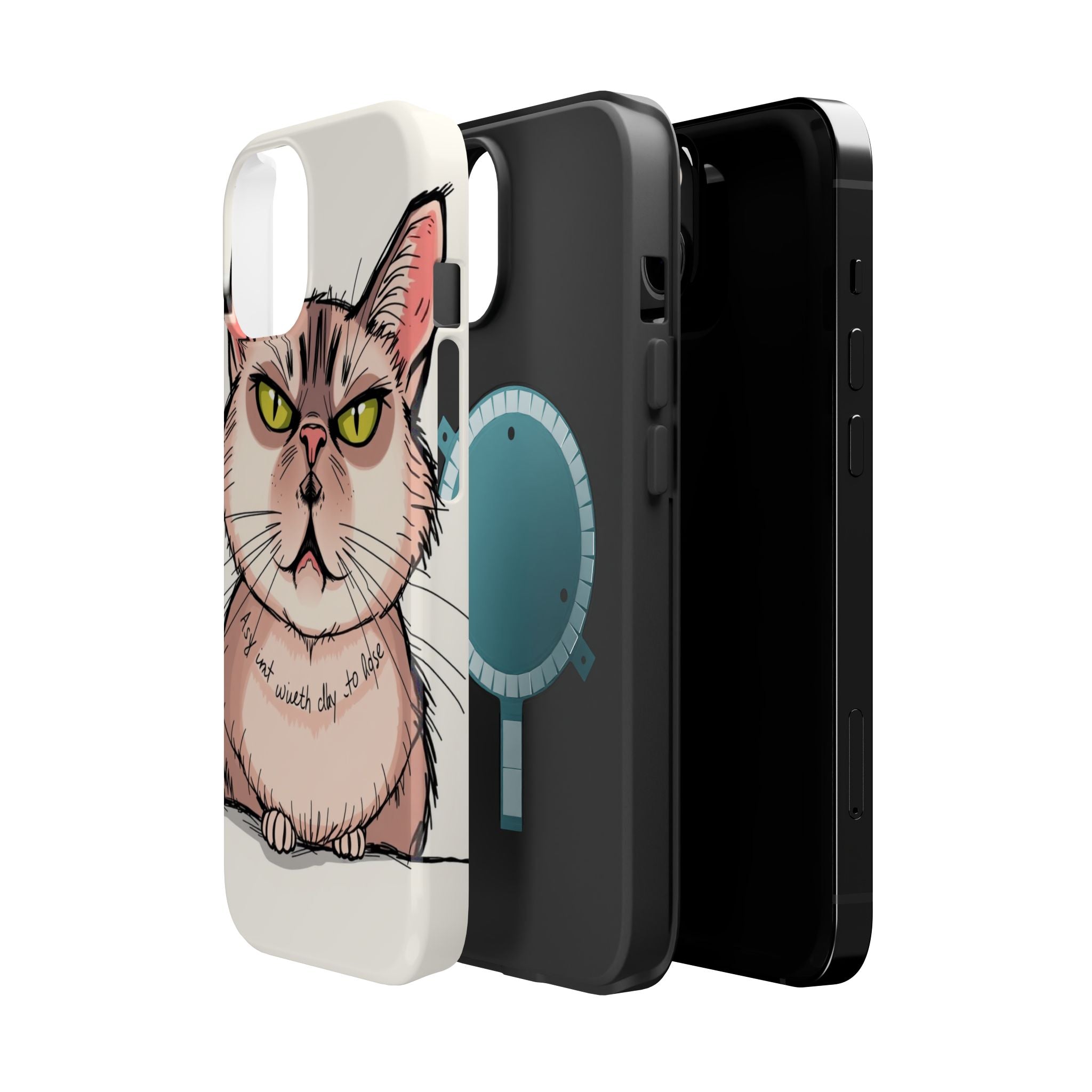 iPhone Sarcastic Cat Verdict Hand-Drawn Sketch Soft Finish Everyday Case · iPhon