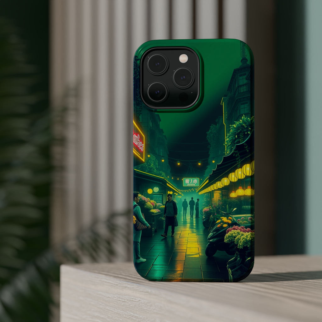 iPhone Flower Market Neon Cyberpunk Slim Everyday Designer Case · iPhone Case