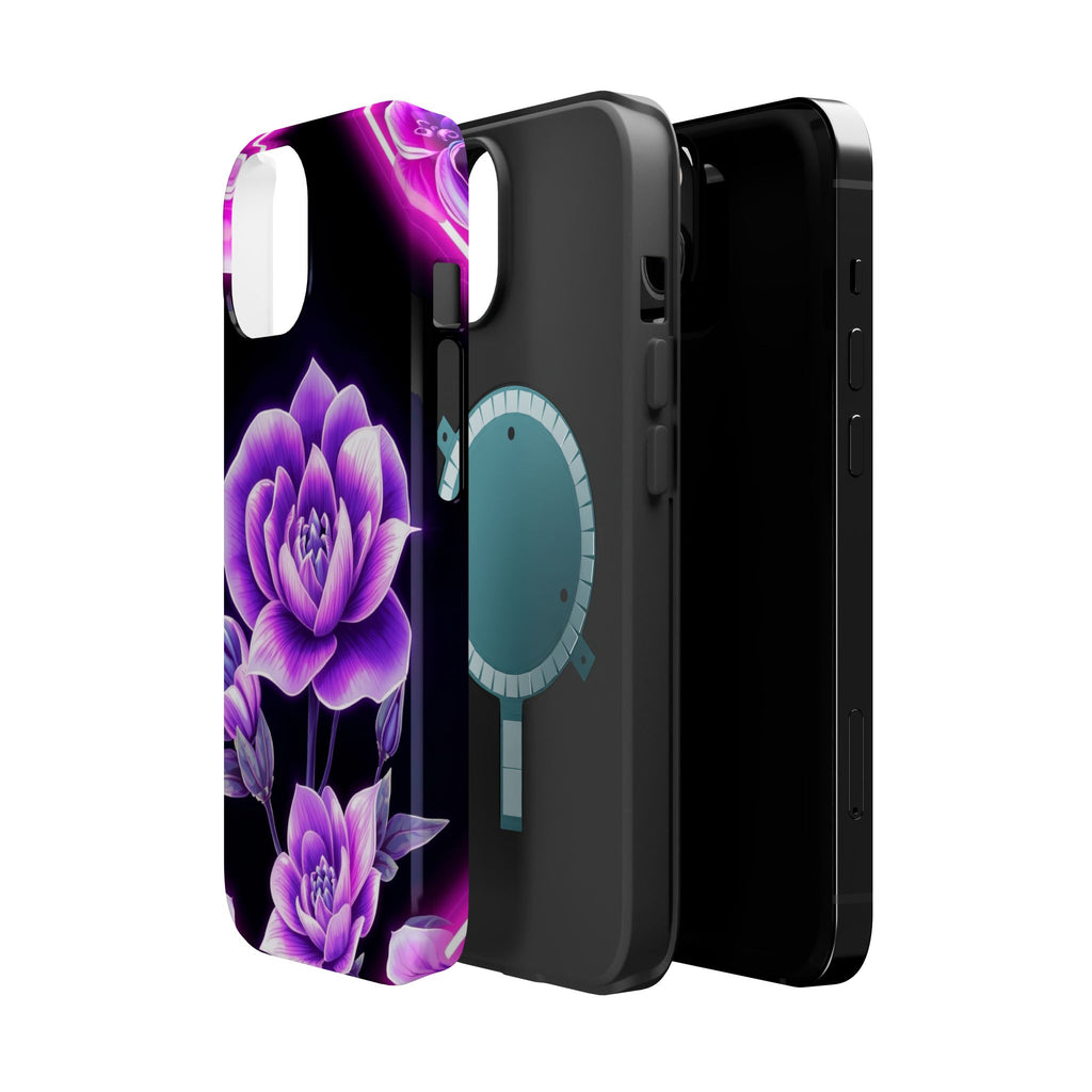 iPhone Floral Ombre Neon Cyberpunk Bold Modern Everyday Snap Case · iPhone Case