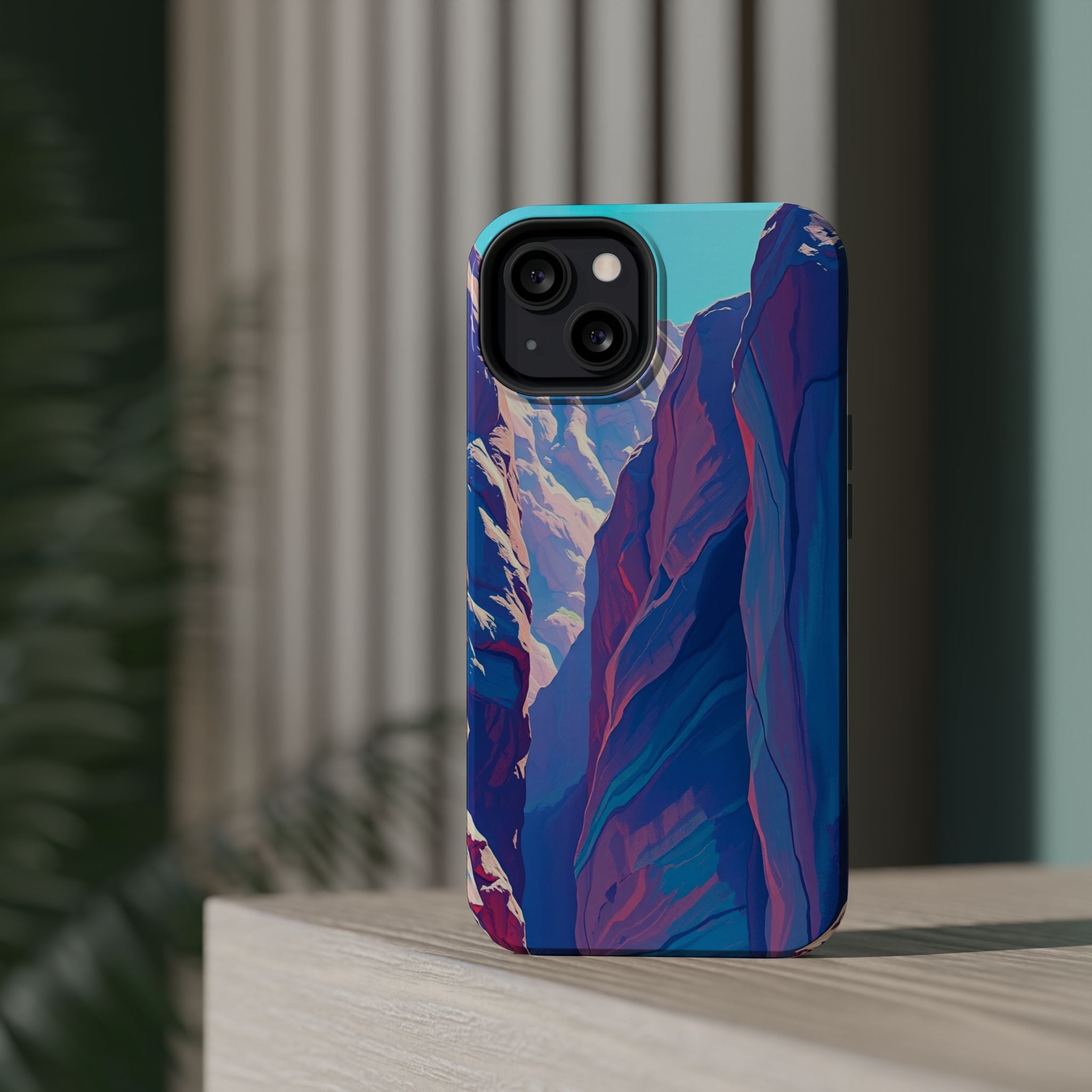 iPhone Cyan And Magenta Canyon Wall Slim Everyday Designer Case · iPhone Case