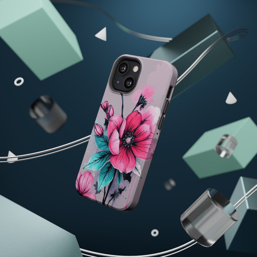 iPhone Mint And Blush Floral Ink Wash Slim Everyday Designer Case · iPhone Case