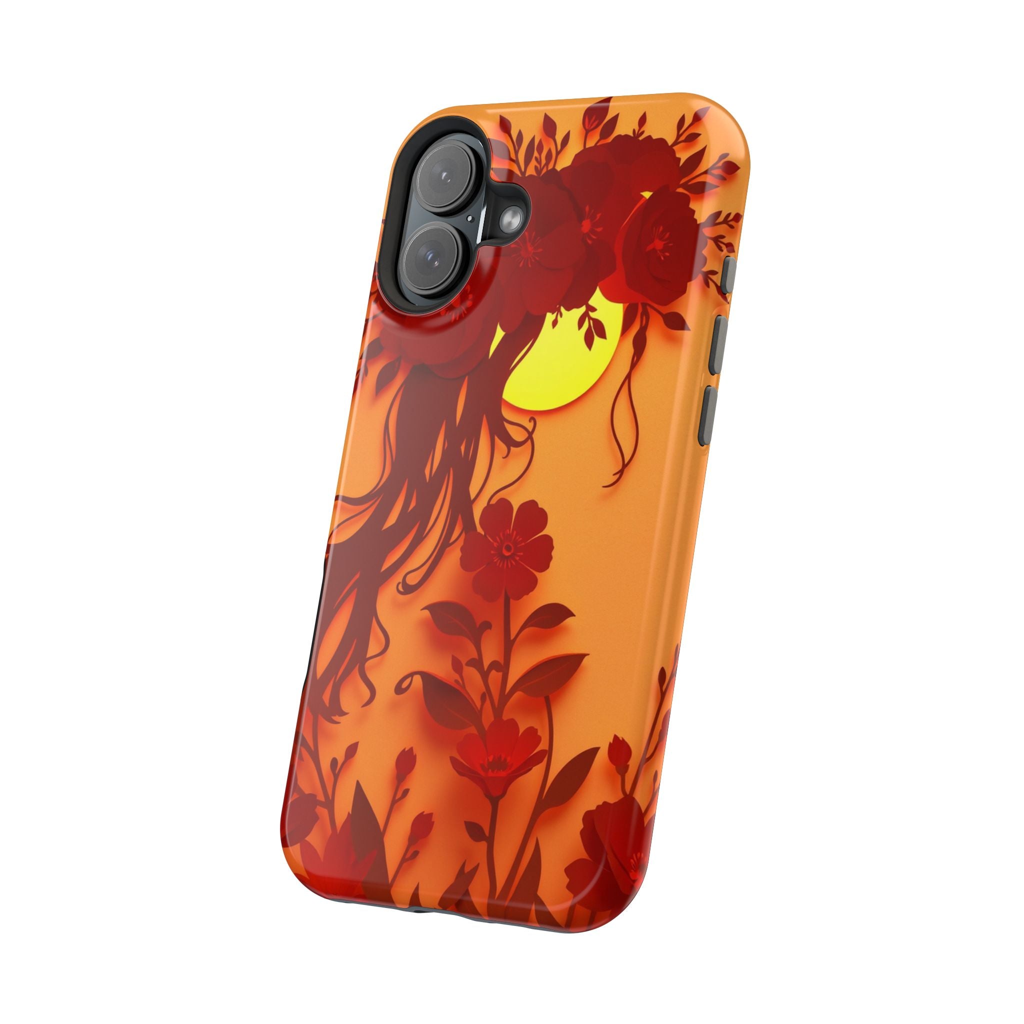 iPhone Sunset Amber And Peach Floral Crown Slim iPhone Everyday · iPhone Case