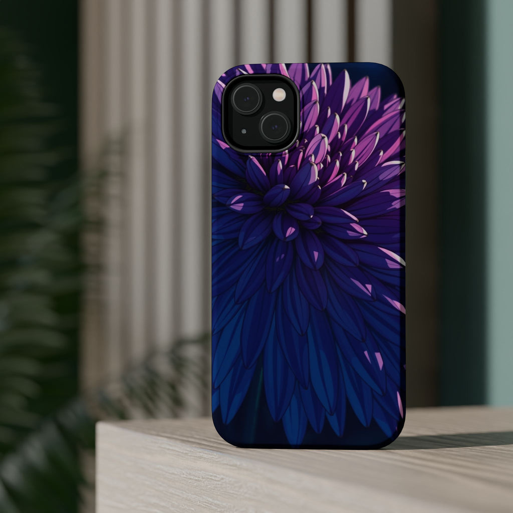 iPhone Indigo And Violet Chrysanthemum Classic Soft iPhone Finish · iPhone Case