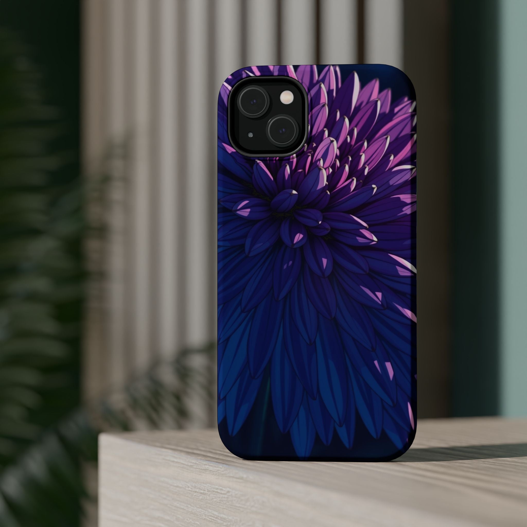 iPhone Indigo And Violet Chrysanthemum Classic Soft iPhone Finish · iPhone Case