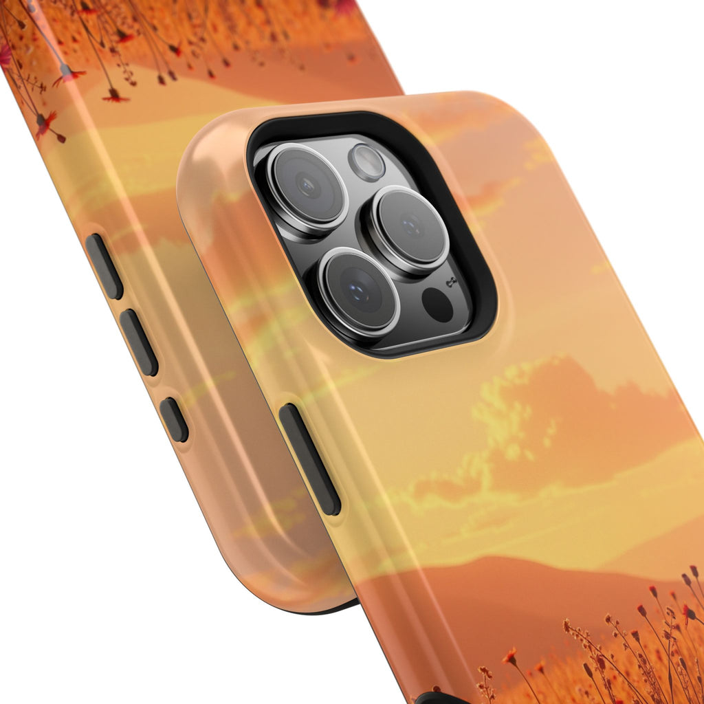 iPhone Sunset Amber And Peach Wildflower Field Soft iPhone Finish · iPhone Case