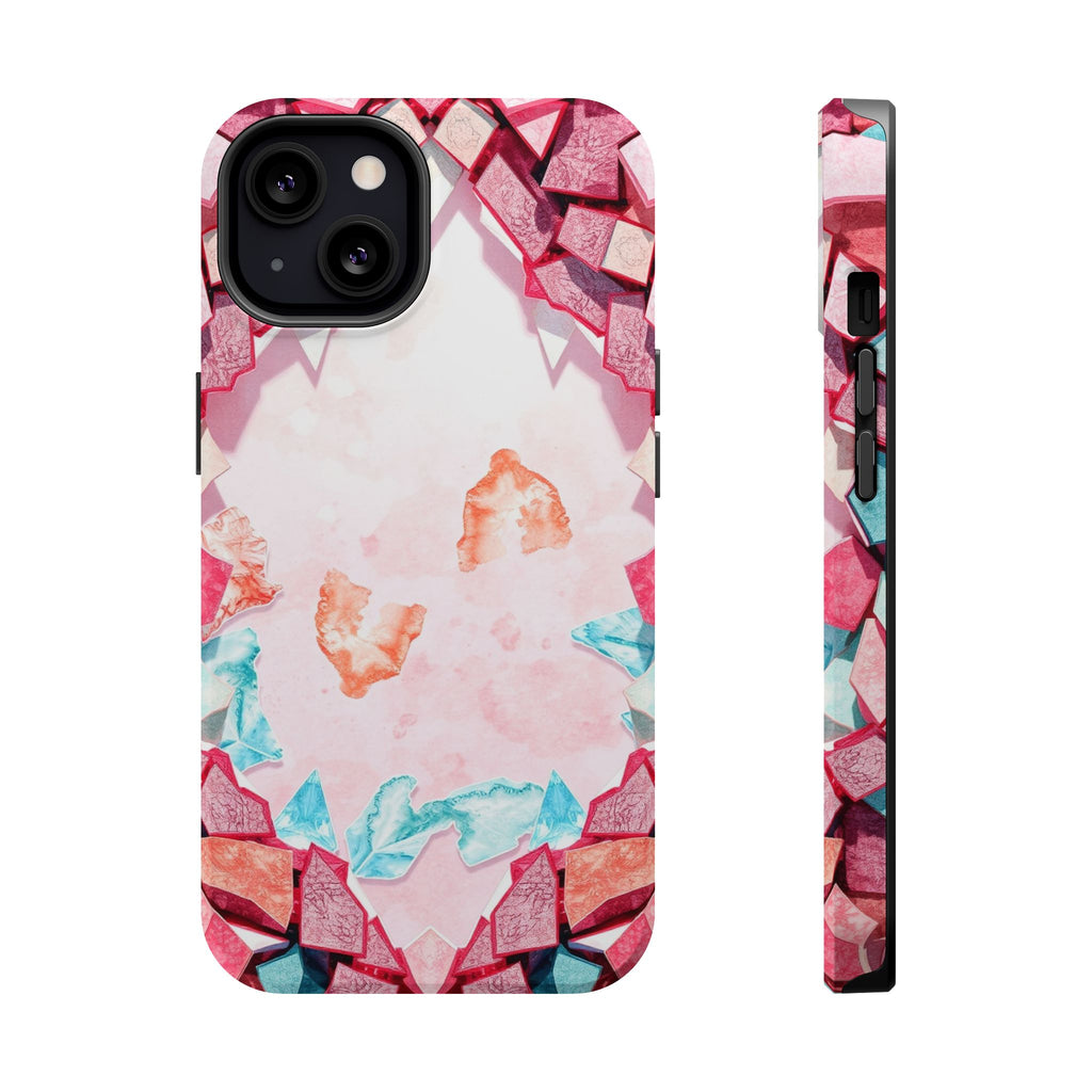 iPhone Mint And Blush Mosaic Shards Slim Everyday Designer Case · iPhone Case