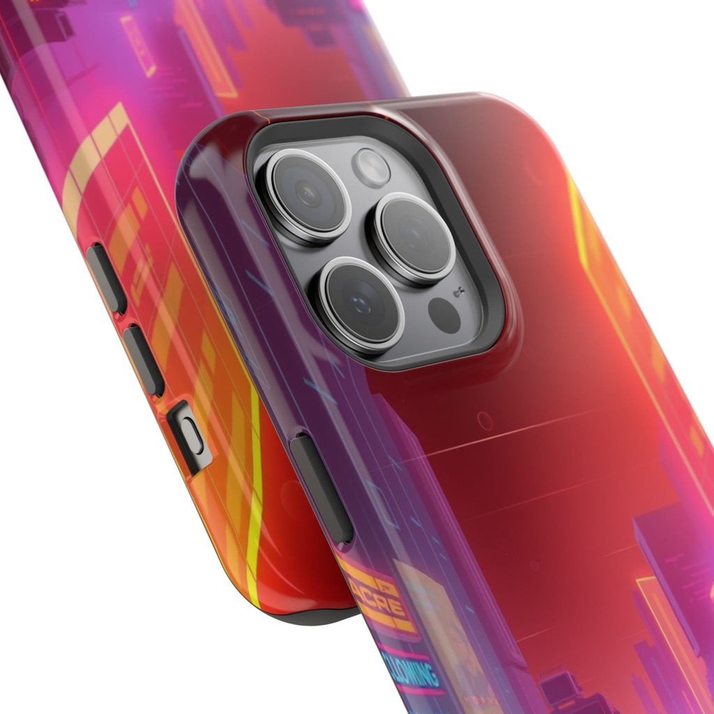 iPhone Dreamy 80s Grid Synthwave Design Slim Everyday Designer Case · iPhone Cas