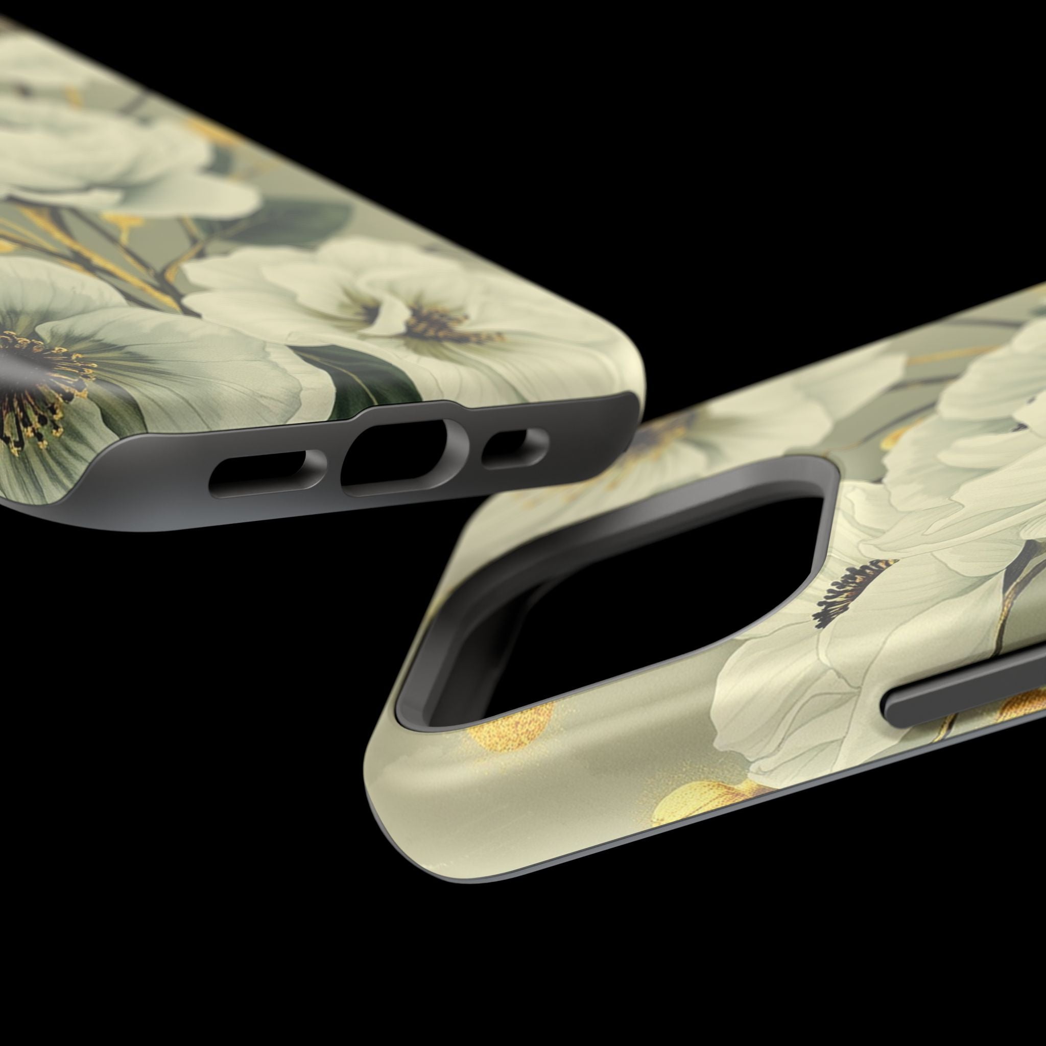 iPhone Sage And Ivory Floral Ink Wash Slim Everyday iPhone 14 Designer · iPhone