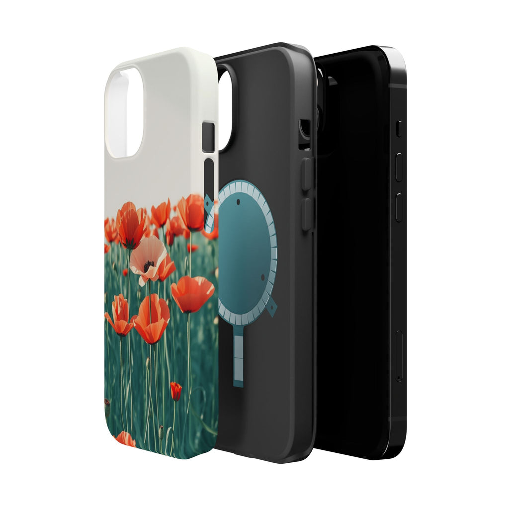 iPhone Mint And Blush Poppy Field 10 Slim Everyday Designer Case · iPhone Case