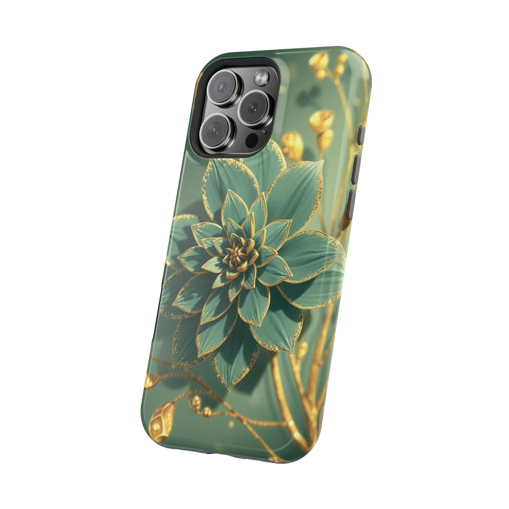 iPhone Floral Gold Foil Pixel Art -Bit Slim Everyday Designer Case · iPhone Case