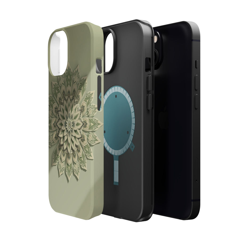 iPhone Sage And Ivory Floral Mandala Slim Everyday Designer Case · iPhone Case