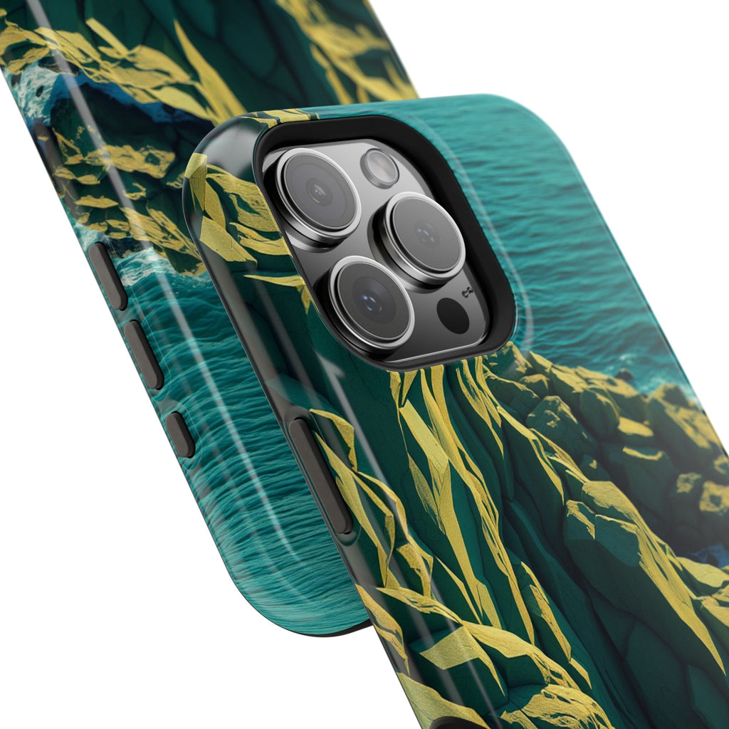 iPhone Emerald Green And Gold Rocky Coastline Slim iPhone Everyday · iPhone Case
