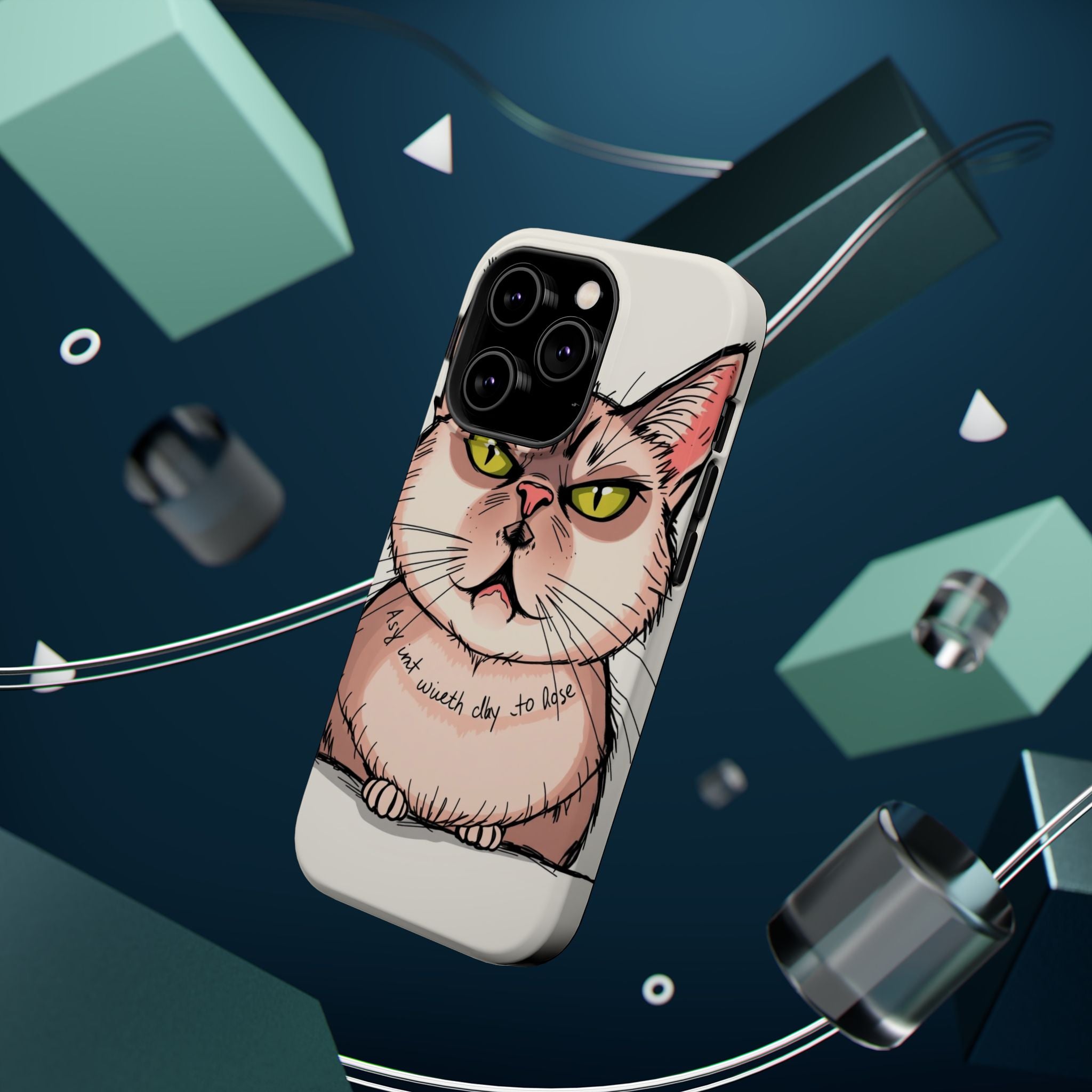 iPhone Sarcastic Cat Verdict Hand-Drawn Sketch Soft Finish Everyday Case · iPhon