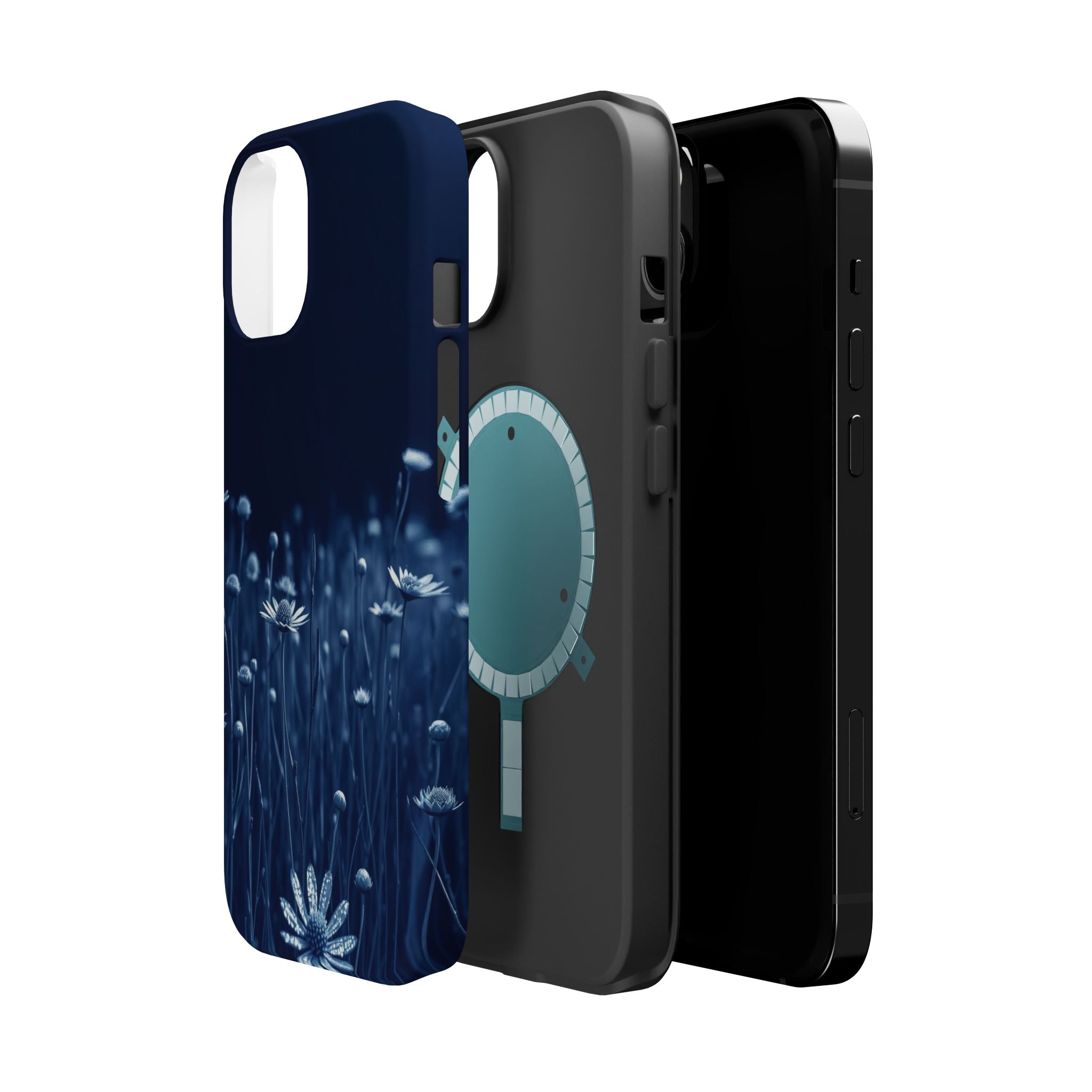 iPhone Midnight Blue And Silver Wildflower Field Clean iPhone Minimal · iPhone C