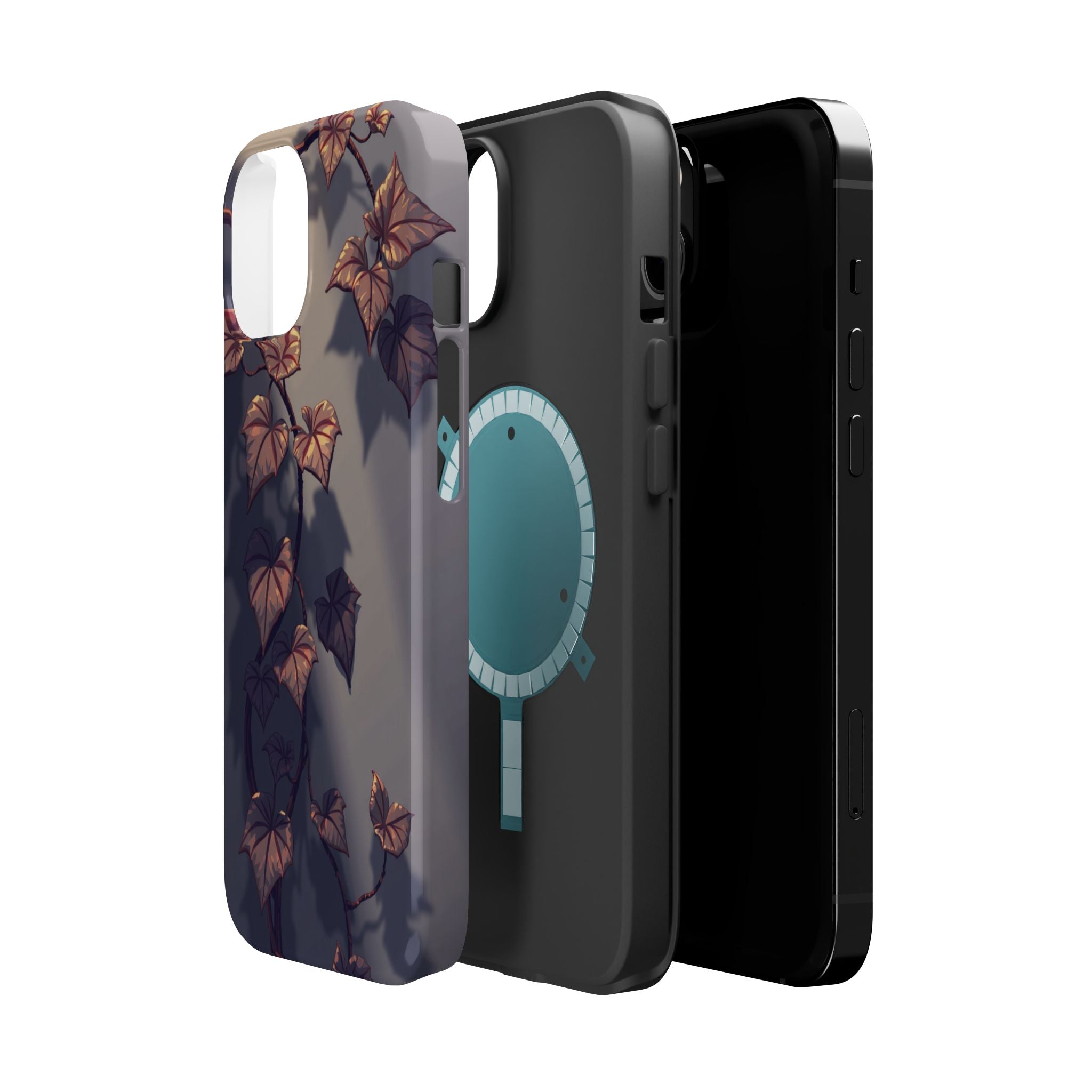 iPhone Charcoal And Copper Art Nouveau Vine Soft iPhone 13 Finish · iPhone Case