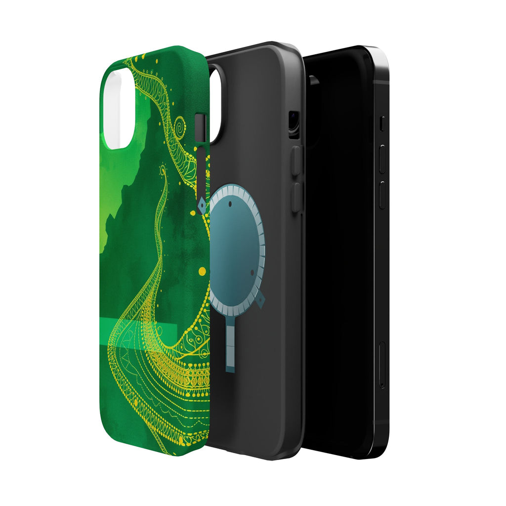 iPhone Emerald Green And Gold Zentangle Flow Slim iPhone Everyday · iPhone Case